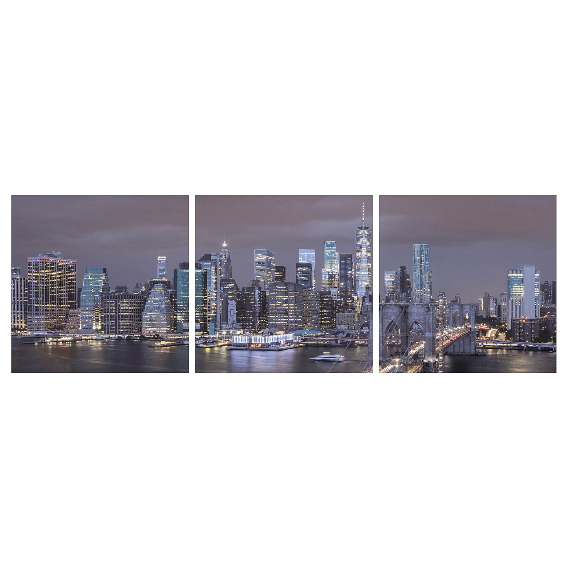 PJÄTTERYD, picture/faded nights/3 pack, 56x56 cm, 105.680.92