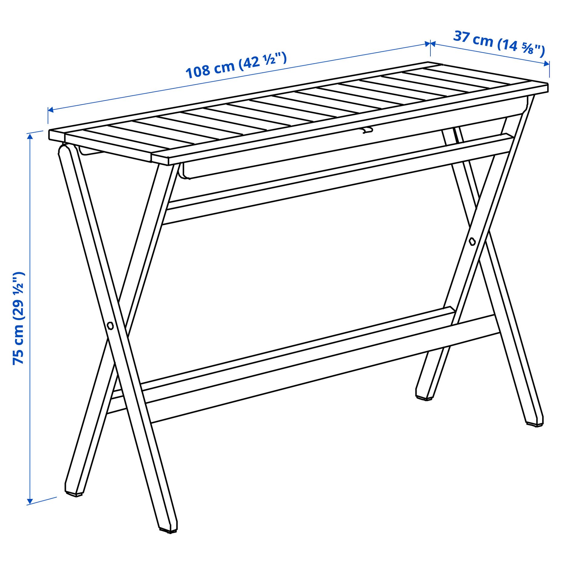 NÄMMARÖ, folding table, 108x37 cm, 105.866.99