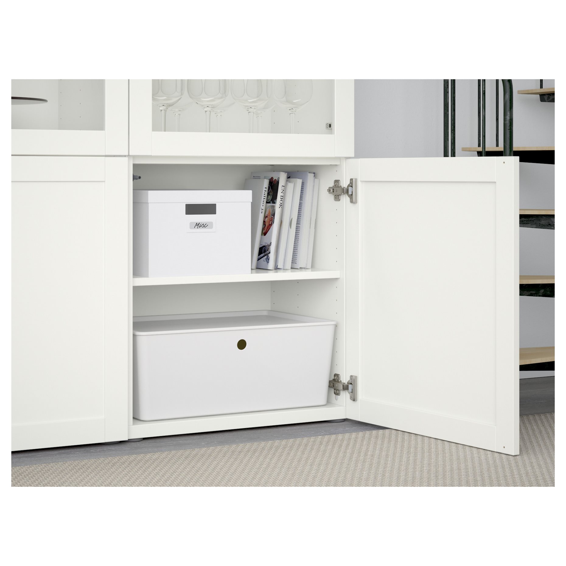 BESTÅ, storage combination w glass doors,, 120x42x193 cm, 190.594.39