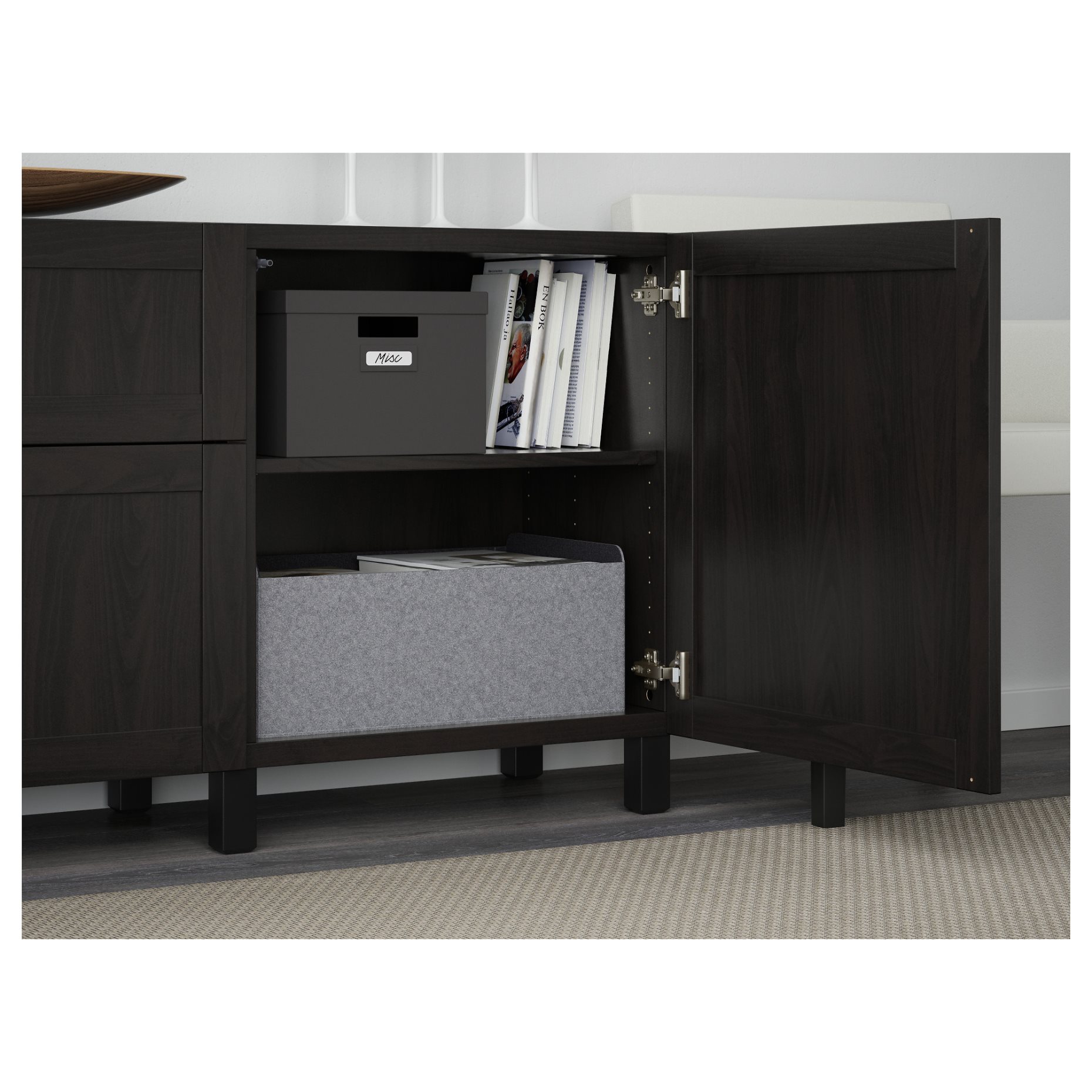 BESTÅ, storage combination with drawers soft-closing, 180x42x74 cm, 191.956.20