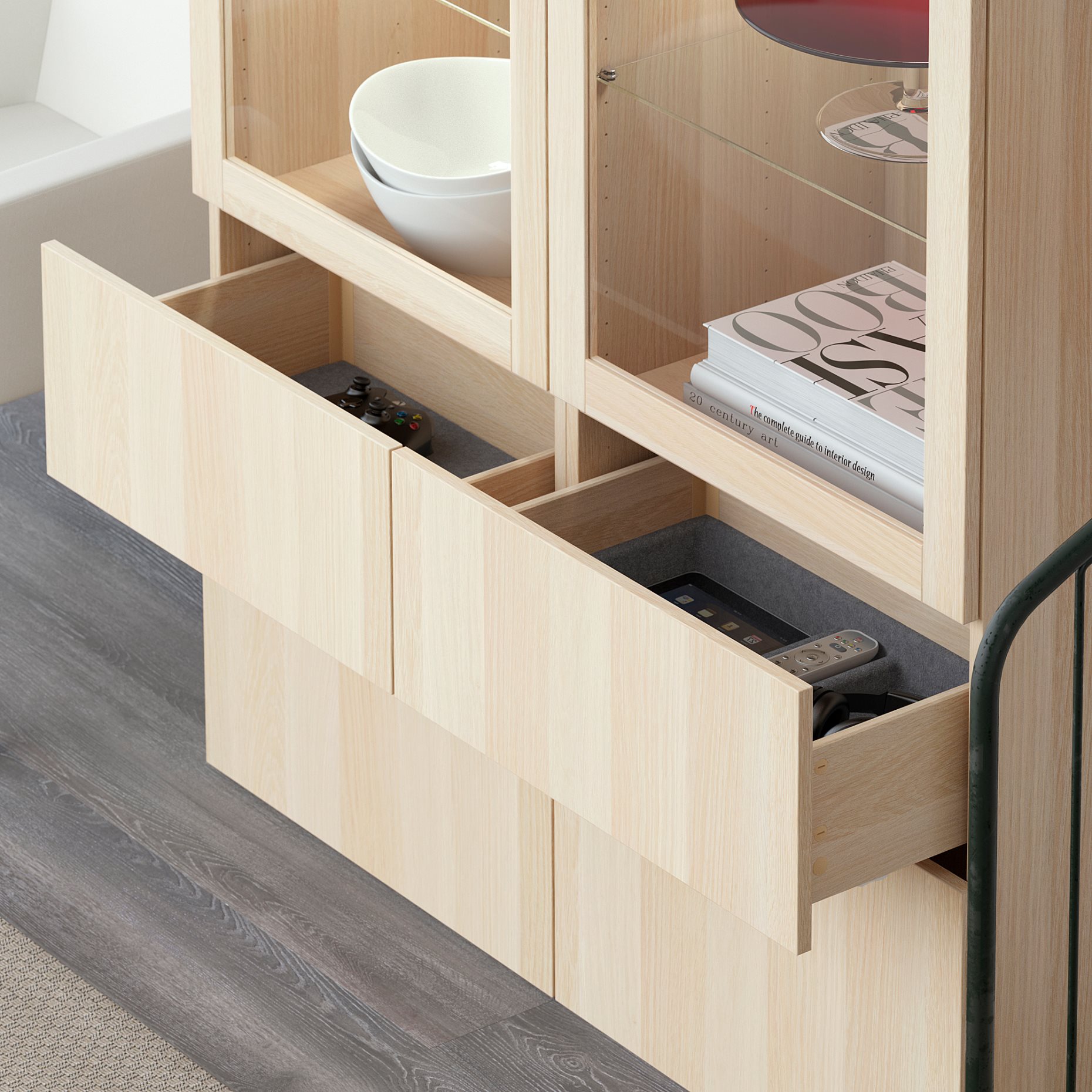 BESTÅ, σύνθεση αποθήκευσης με γυάλινες πόρτες, 120x40x192 cm, 191.960.16