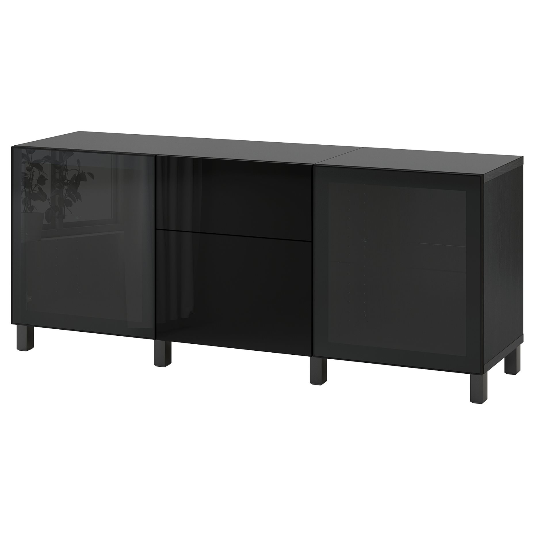 BESTÅ, storage combination with drawers soft-closing, 180x42x74 cm, 193.026.96