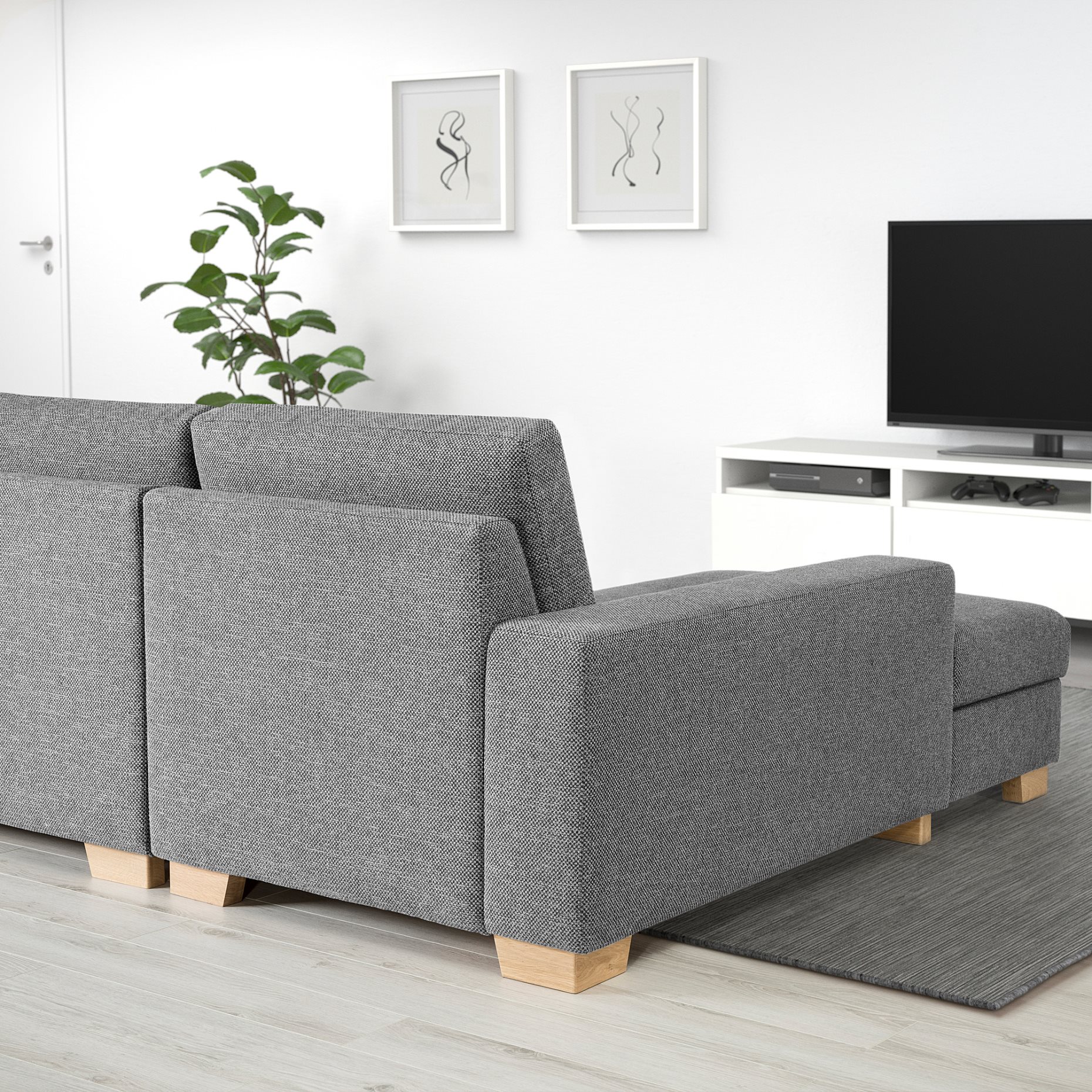 SÖRVALLEN, 3-seat sofa with chaise longue/right, 193.041.48