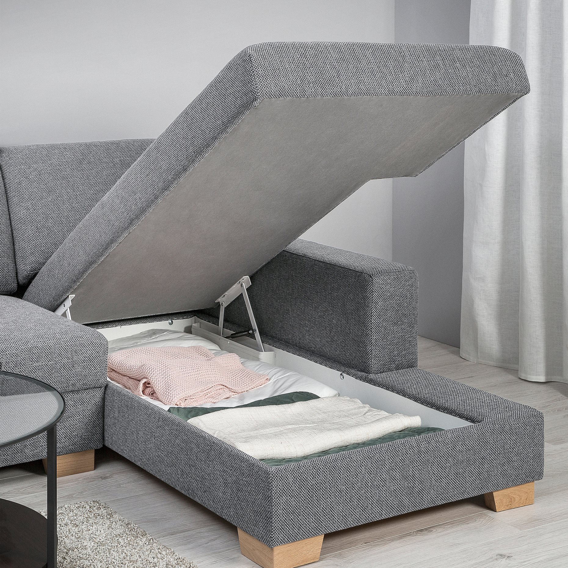 SÖRVALLEN, 3-seat sofa with chaise longue/right, 193.041.48