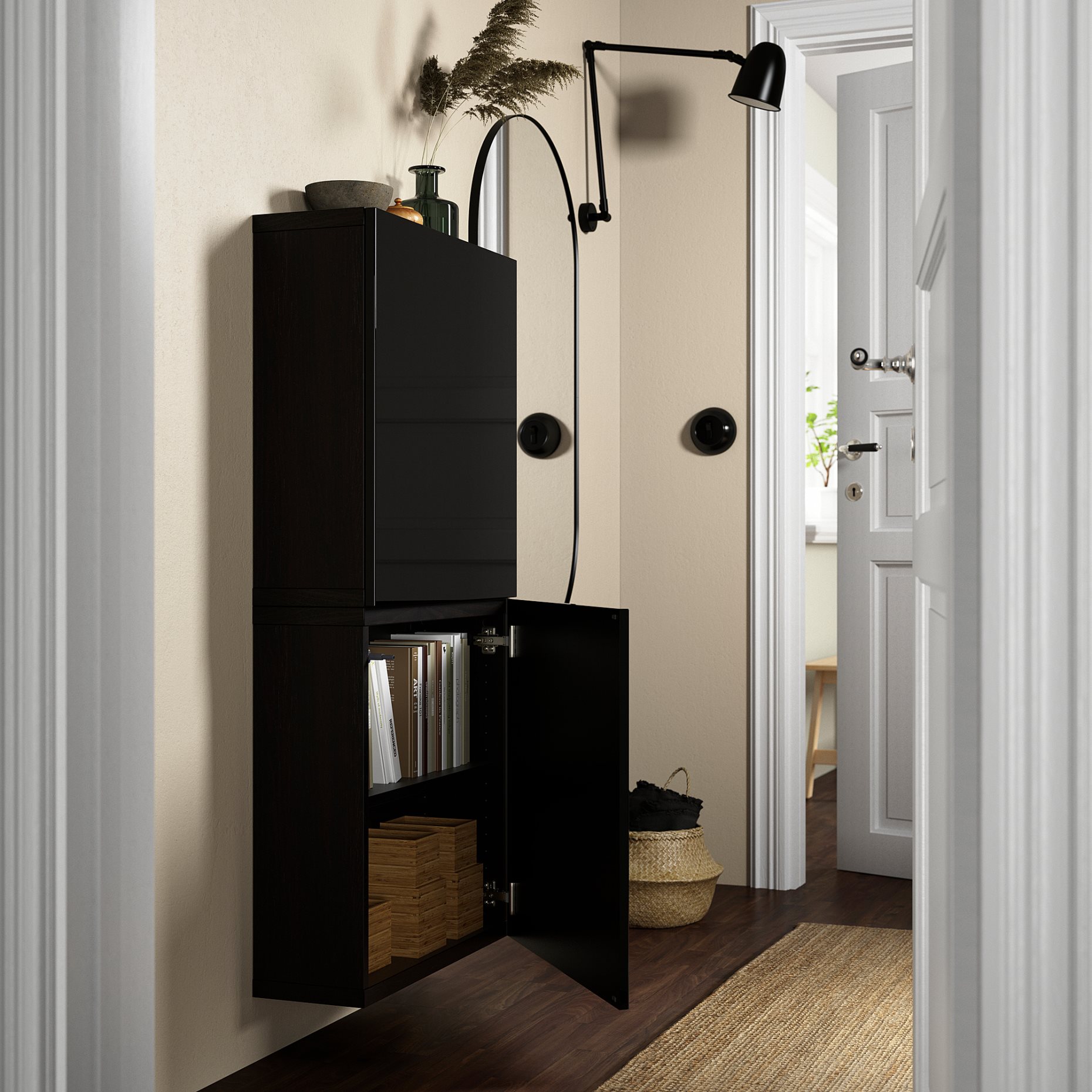 BESTÅ, wall cabinet with 2 doors, 60x22x128 cm, 194.219.58