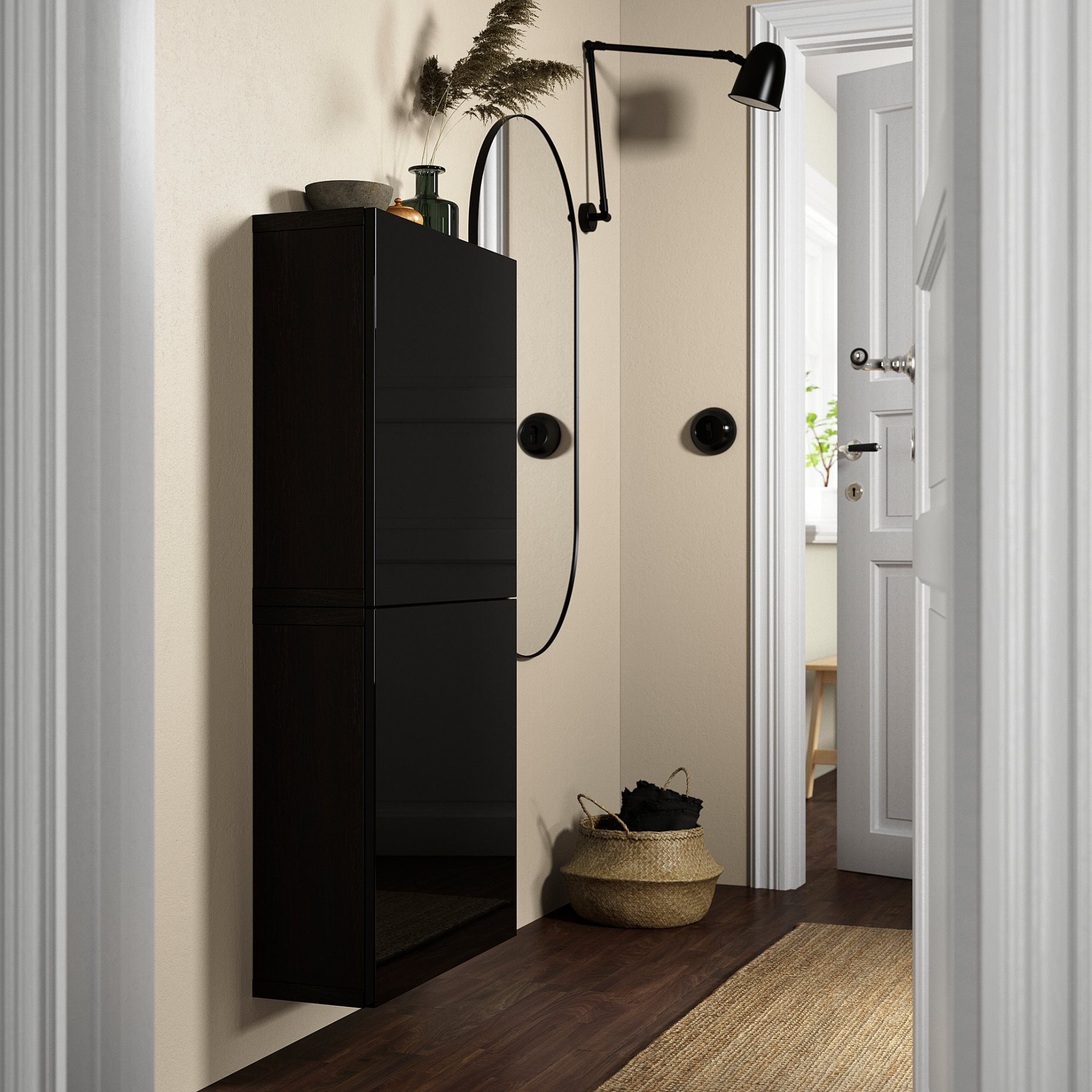 BESTÅ, wall cabinet with 2 doors, 60x22x128 cm, 194.219.58