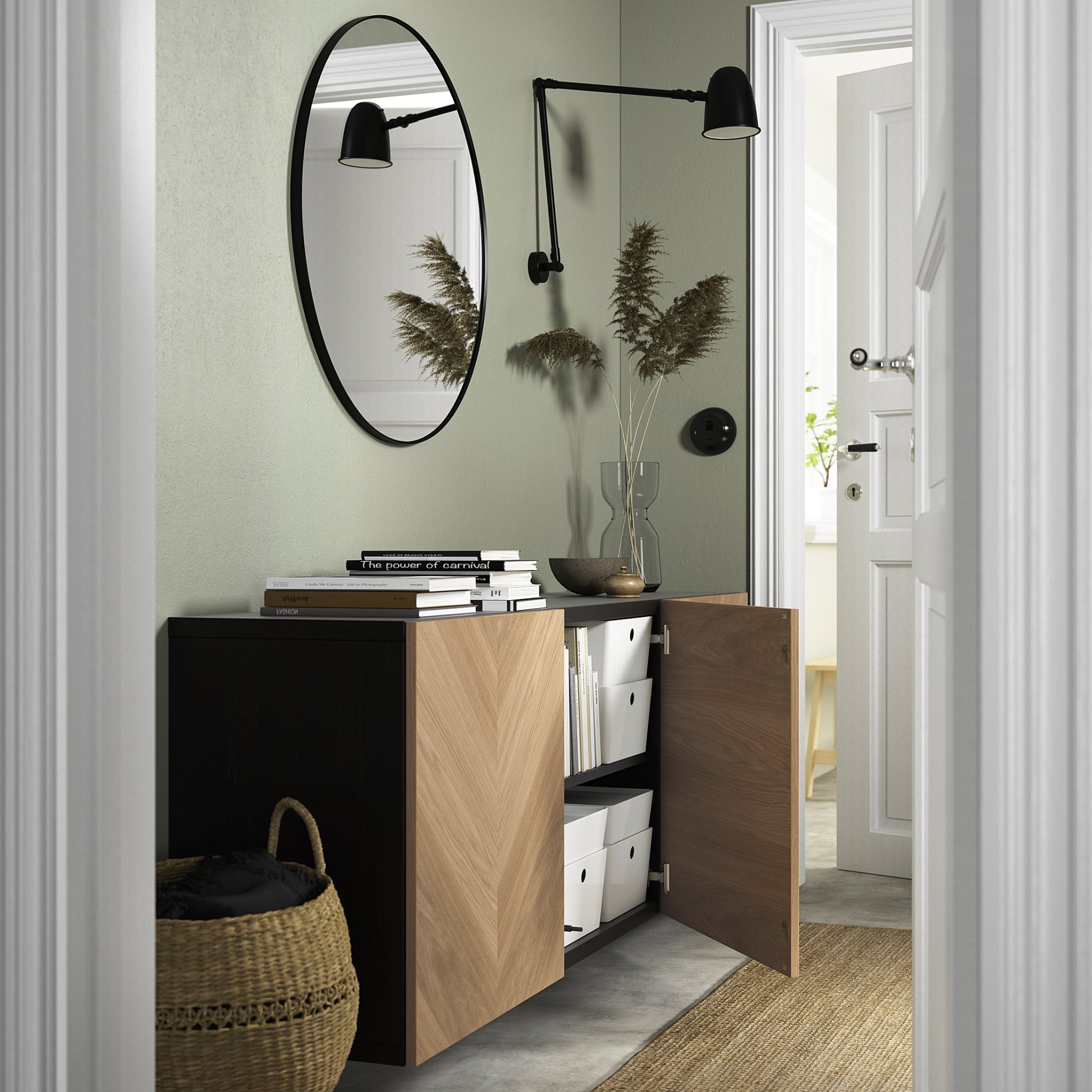 BESTÅ, wall-mounted cabinet combination, 180x42x64 cm, 194.241.17