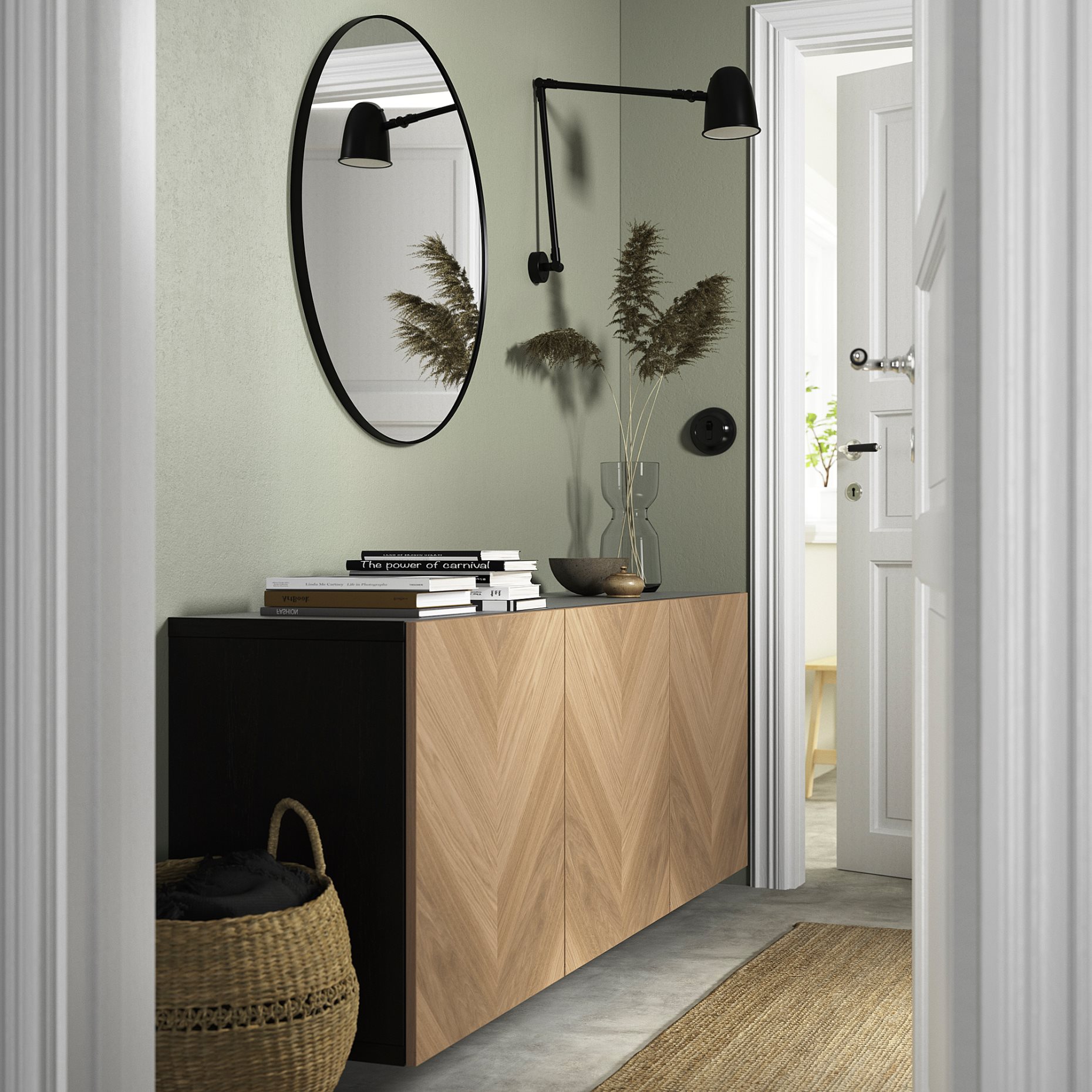 BESTÅ, wall-mounted cabinet combination, 180x42x64 cm, 194.241.17