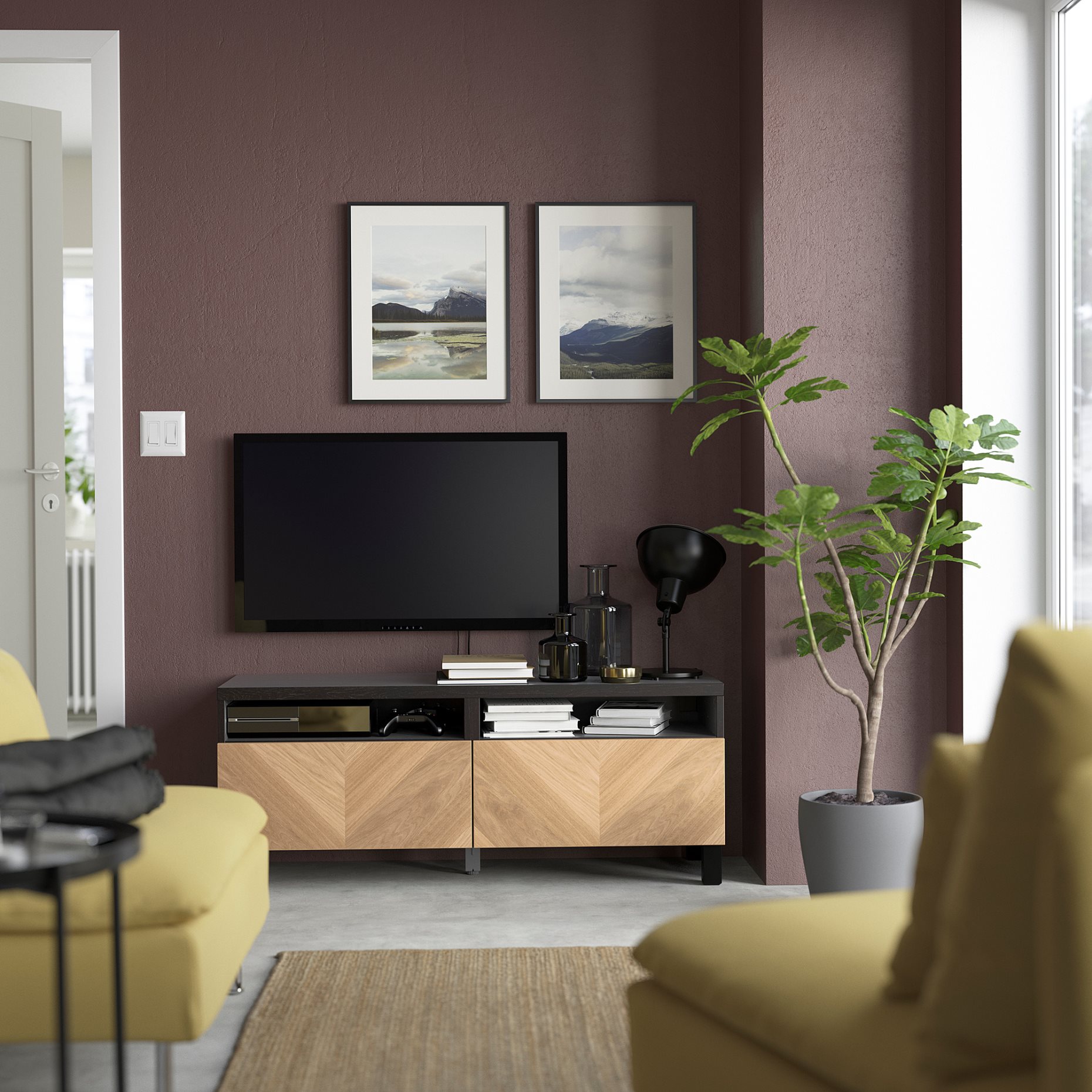BESTÅ, TV bench with drawers soft closing, 120x42x48 cm, 194.358.56