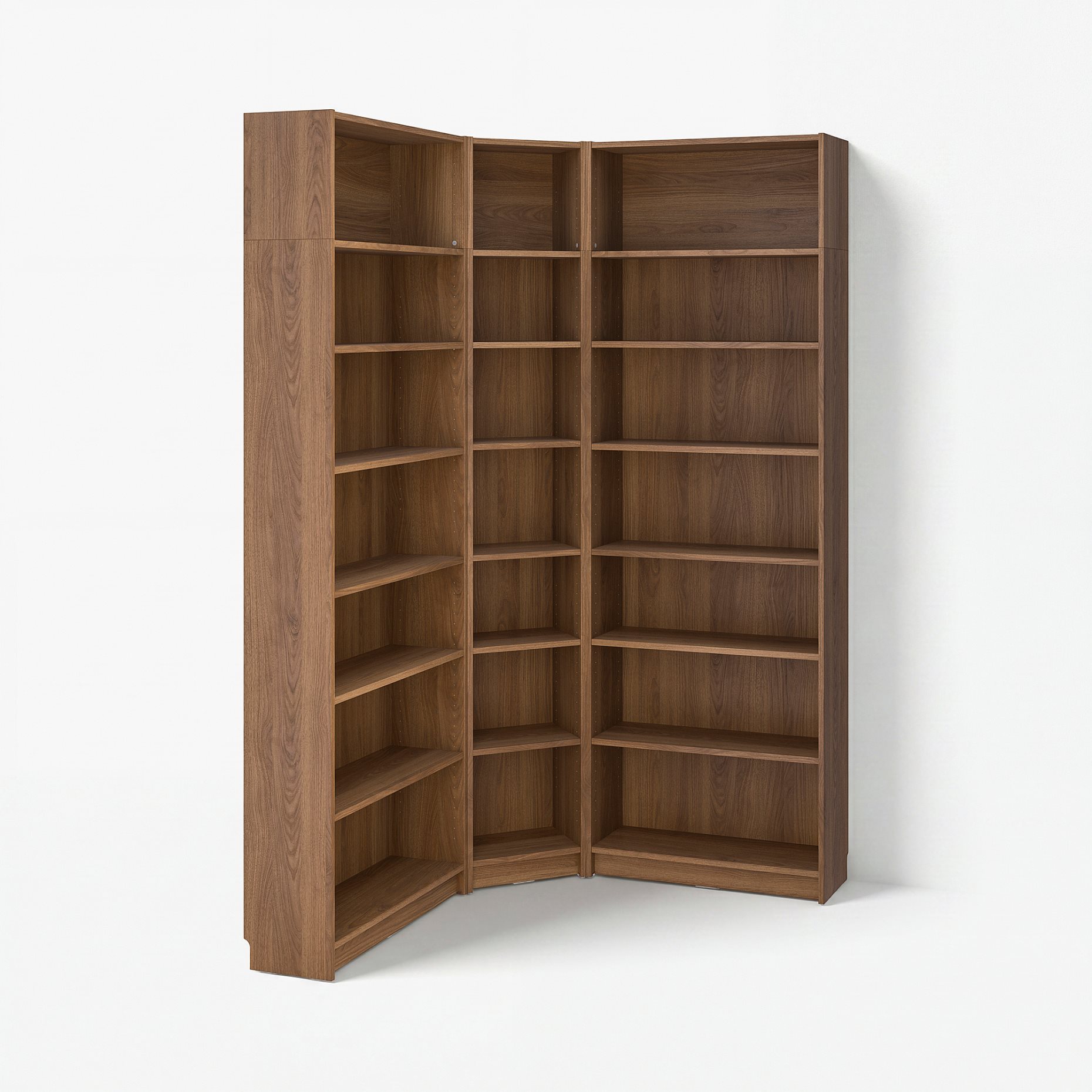 BILLY, bookcase corner combination with height extension units, 136/136x28x237 cm, 194.835.50