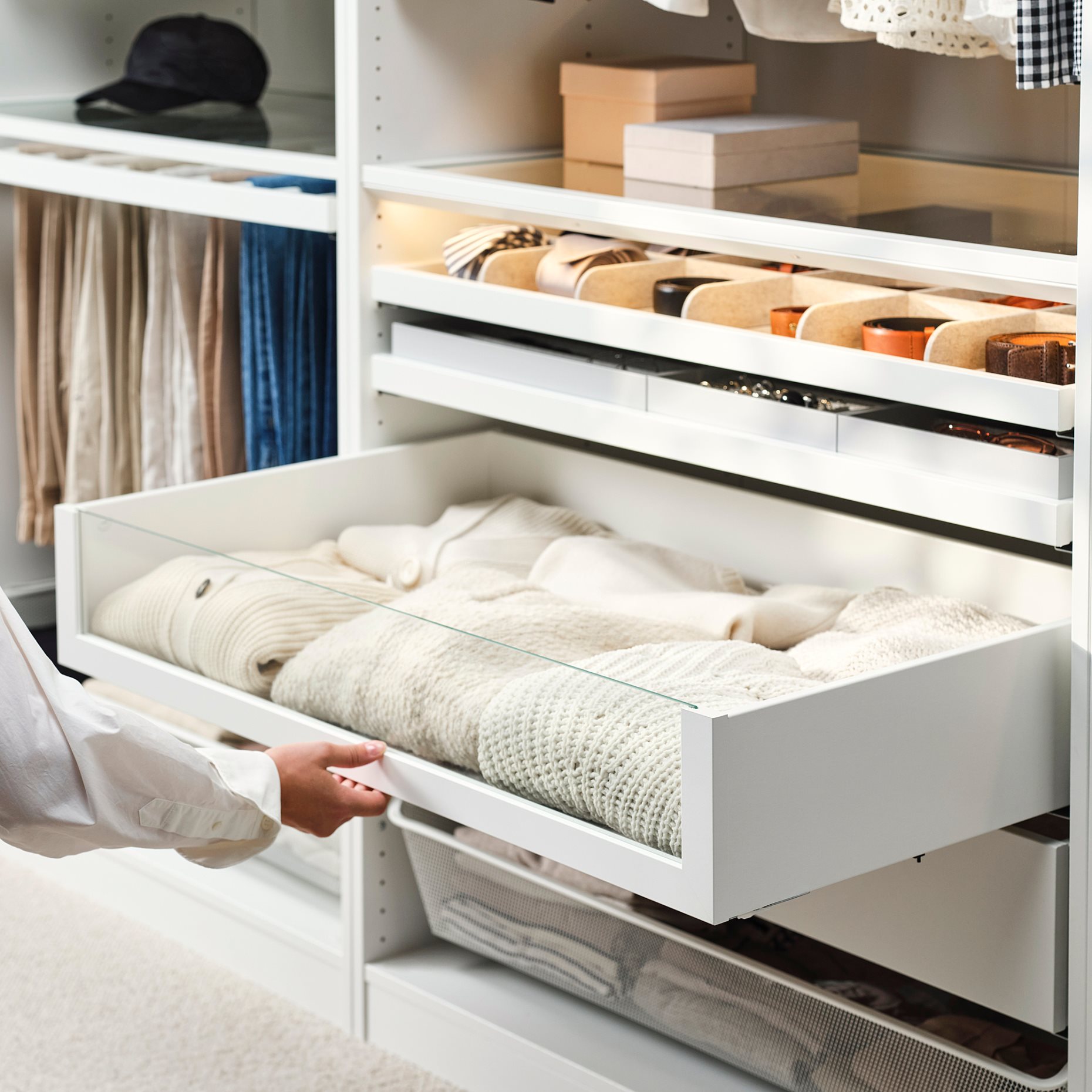 KOMPLEMENT, συρτάρι με γυάλινη πρόσοψη, 100x58 cm, 202.467.08