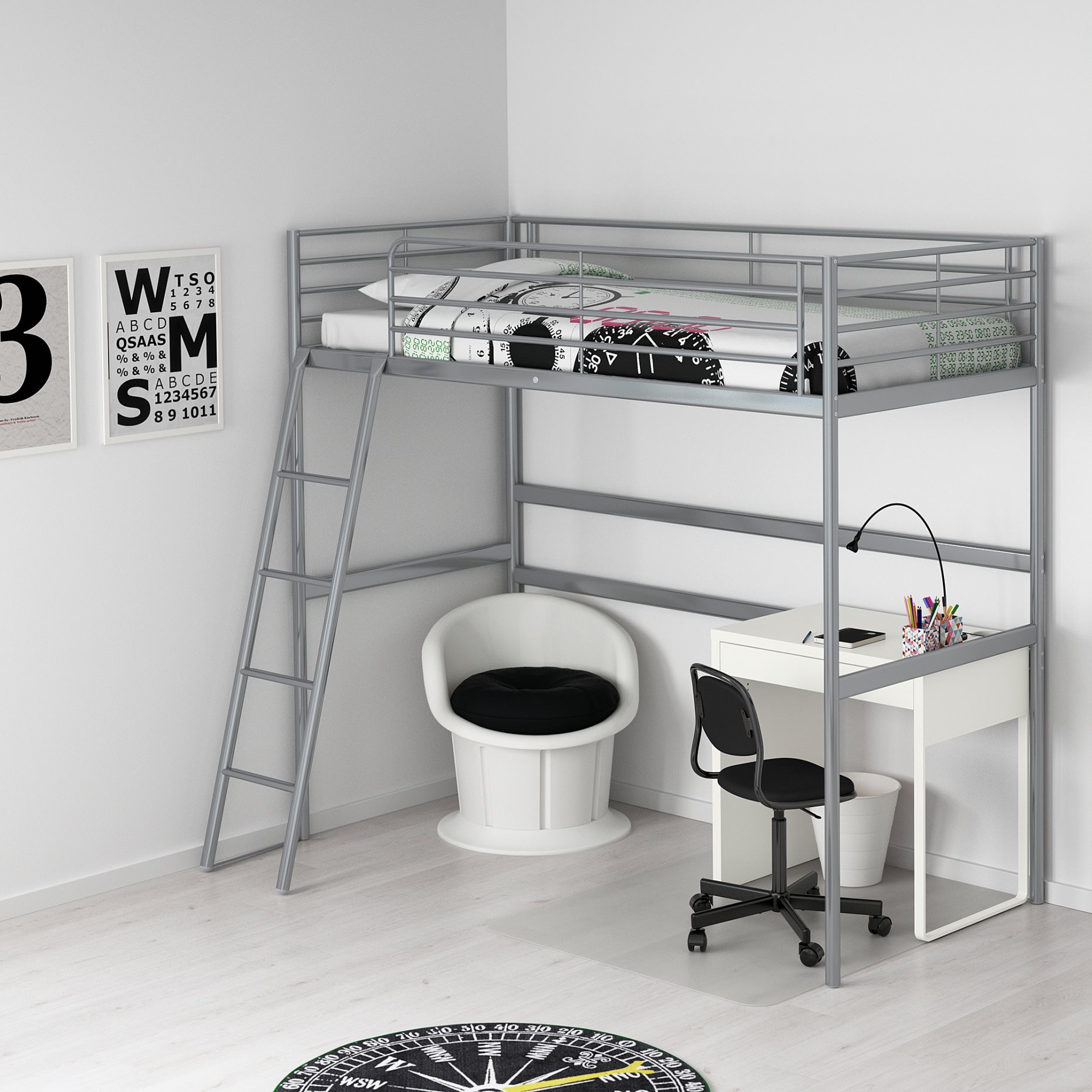 SVÄRTA, loft bed frame, 90x200 cm, 202.479.82