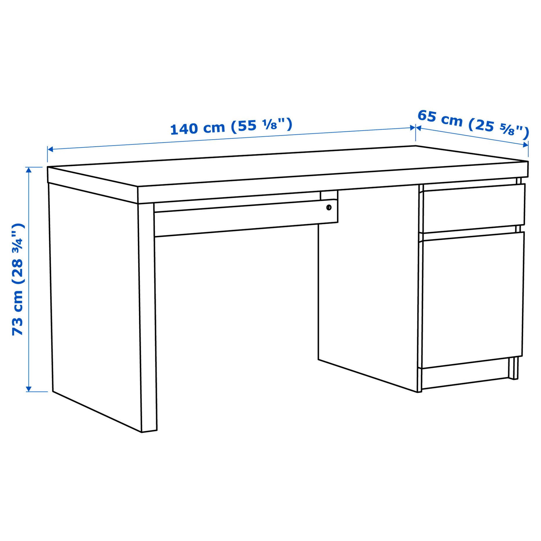 MALM, desk, 140x65 cm, 203.275.06