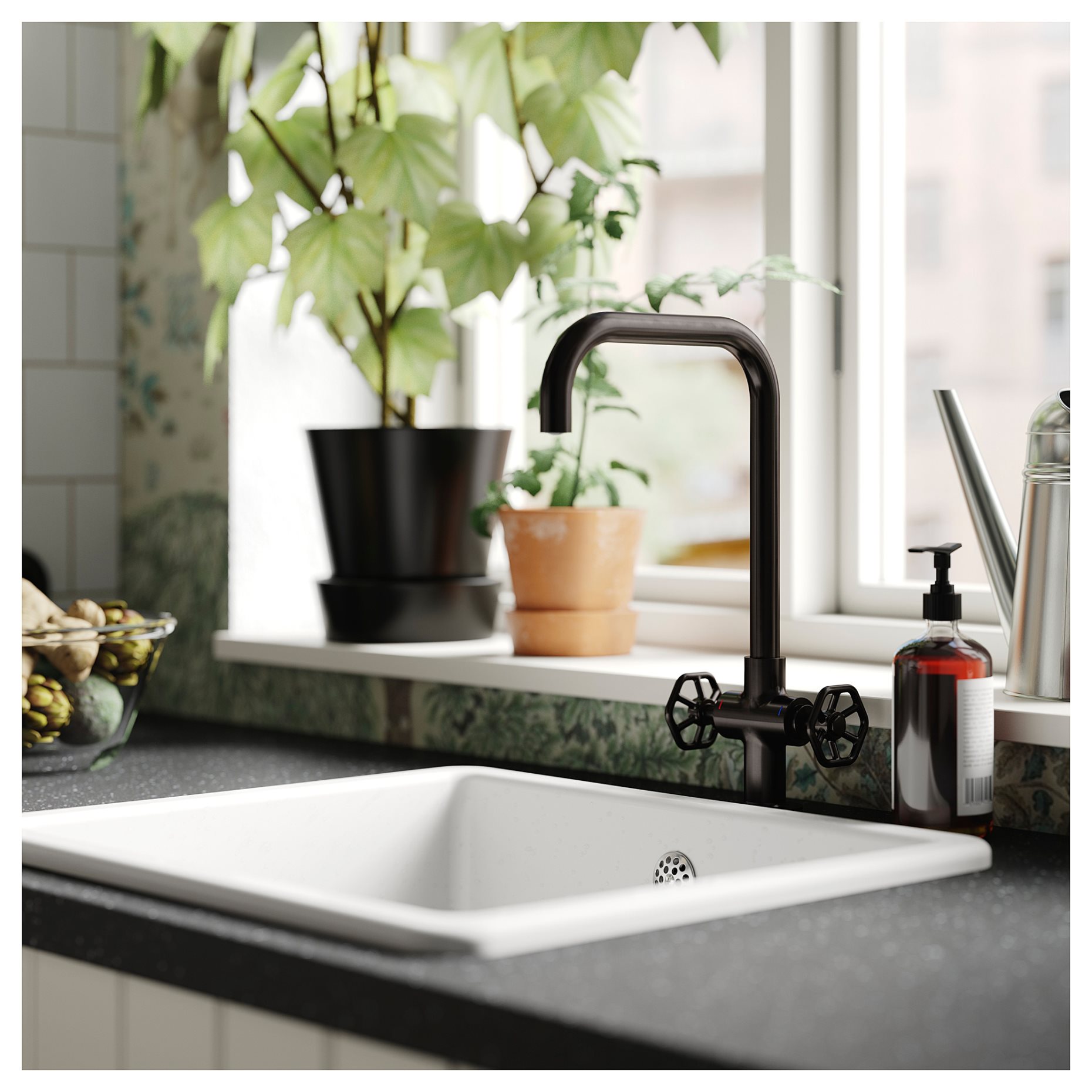 GAMLESJÖN, dual-control kitchen mixer tap, 203.416.73