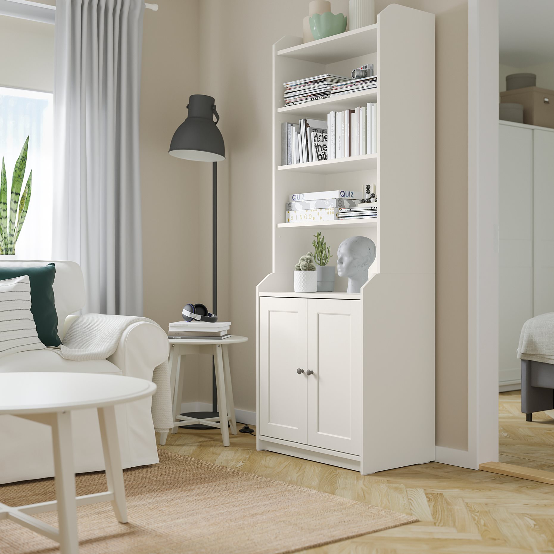 HAUGA, high cabinet with 2 doors, 70x199 cm, 204.150.46