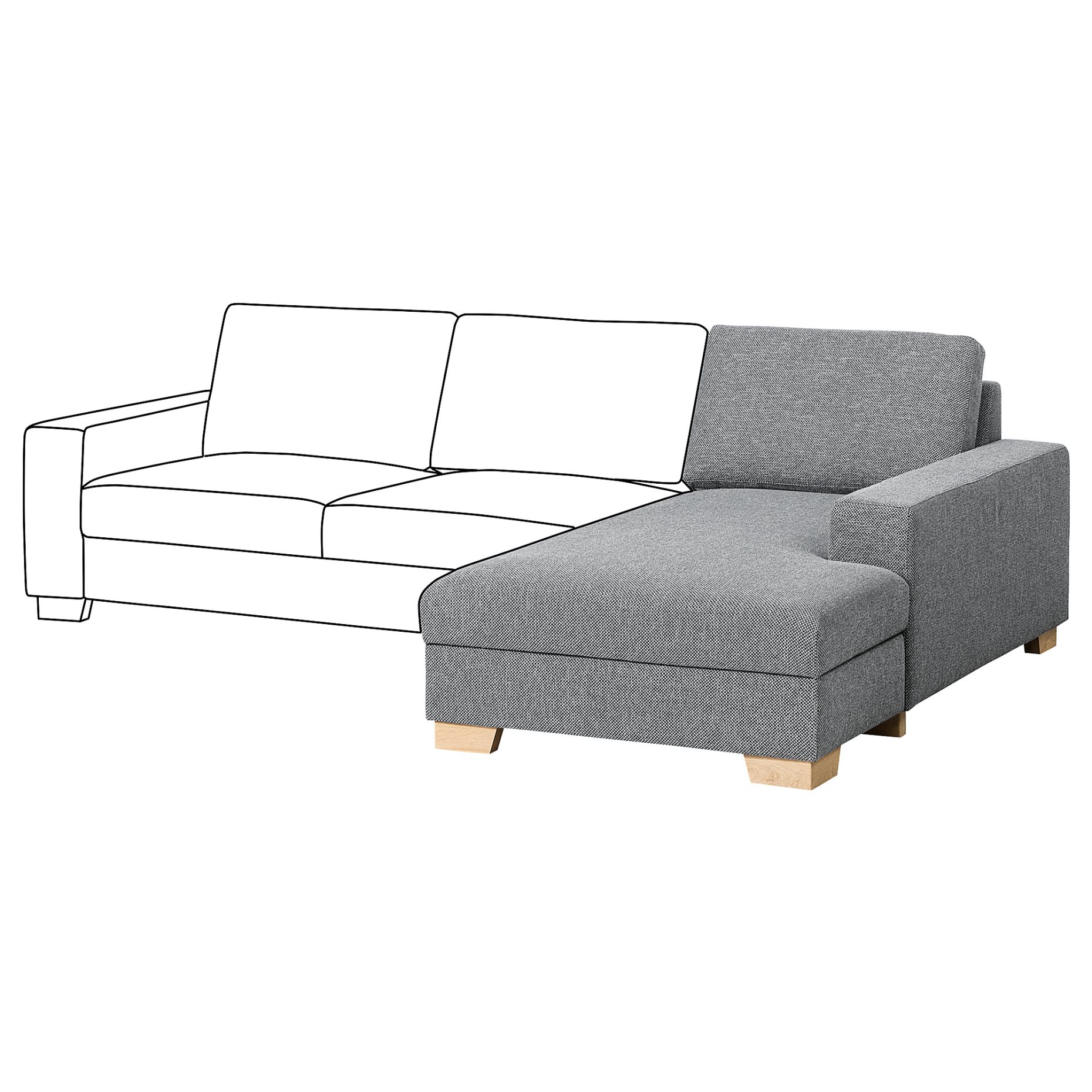 SÖRVALLEN, chaise longue section, right, 204.383.97