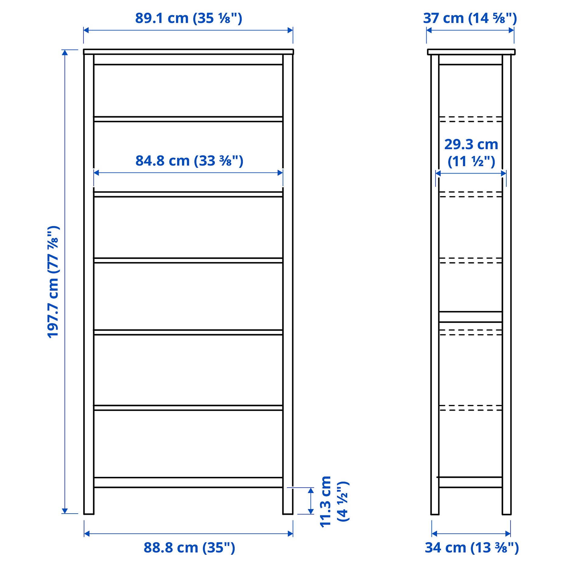HEMNES, bookcase, 90x197 cm, 204.522.94