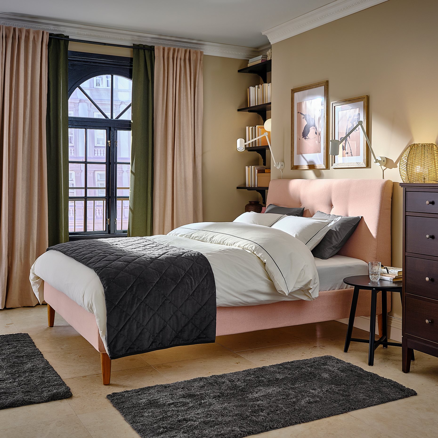 IDANÄS, κρεβάτι με επένδυση, 140x200 cm, 204.589.36