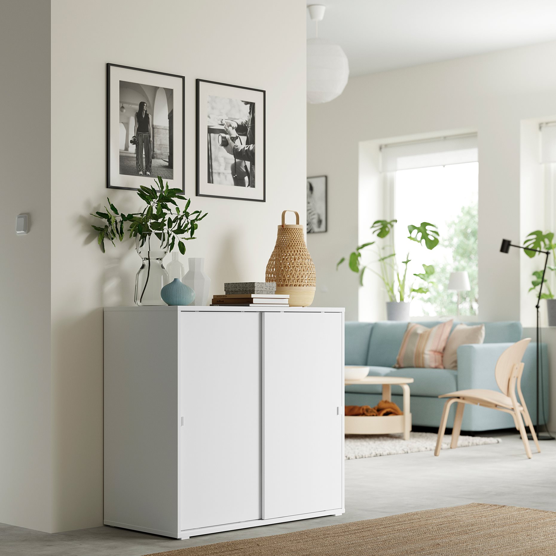 VIHALS, cabinet with sliding doors, 95x47x90 cm, 204.832.62