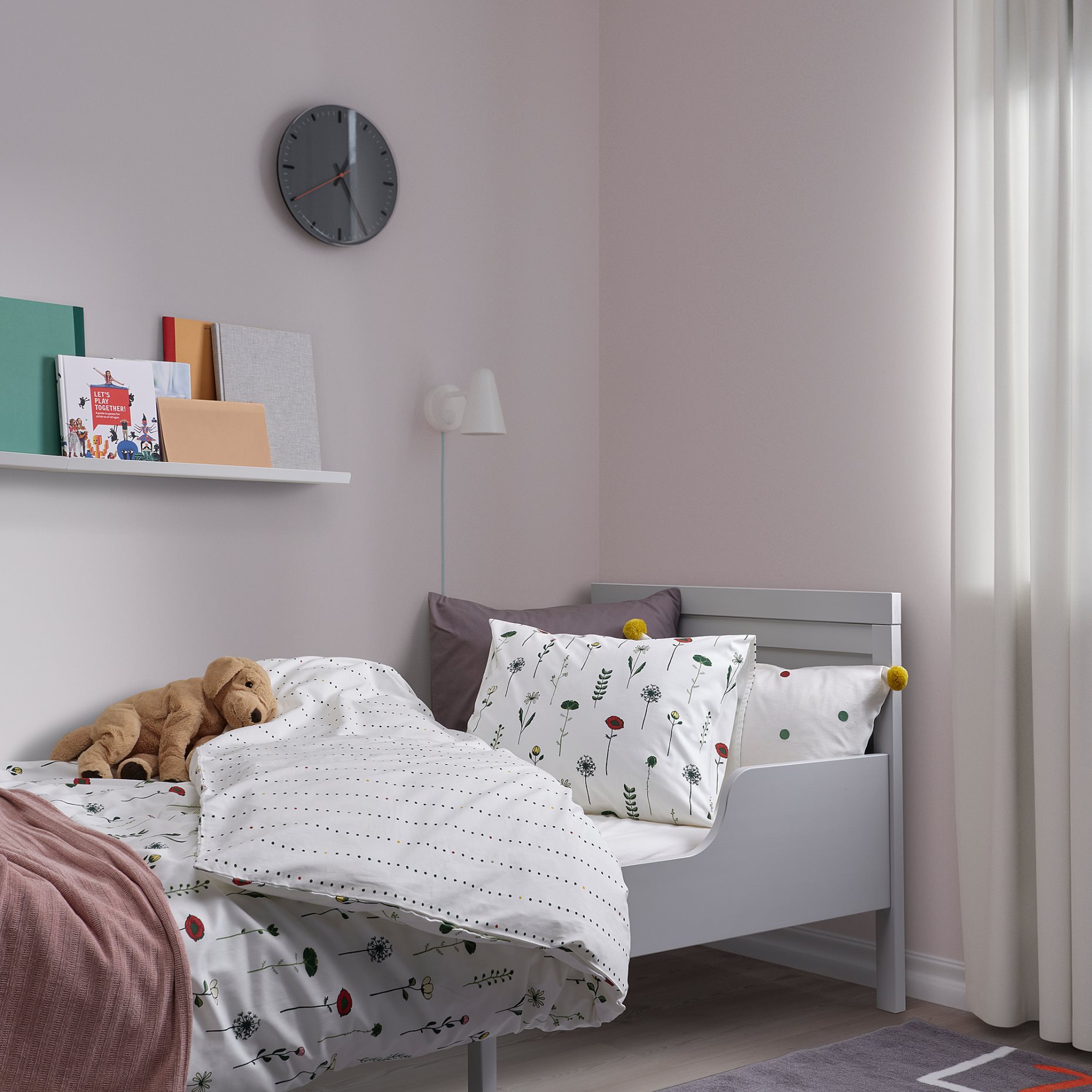 NATTSLÄNDA, duvet cover and pillowcase/floral pattern, 150x200/50x60 cm, 205.080.12