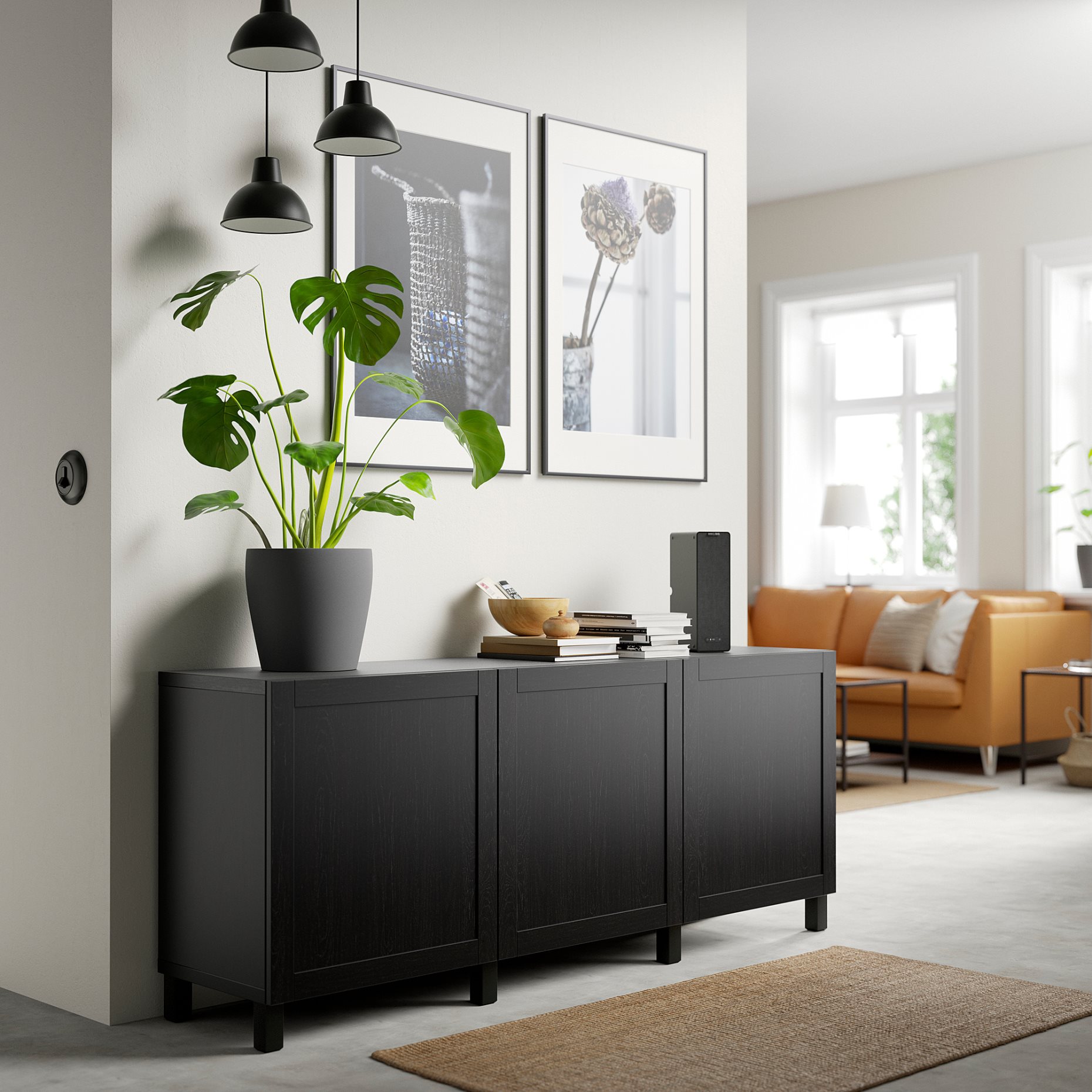 BESTÅ, storage combination with doors, 180x42x74 cm, 291.397.37