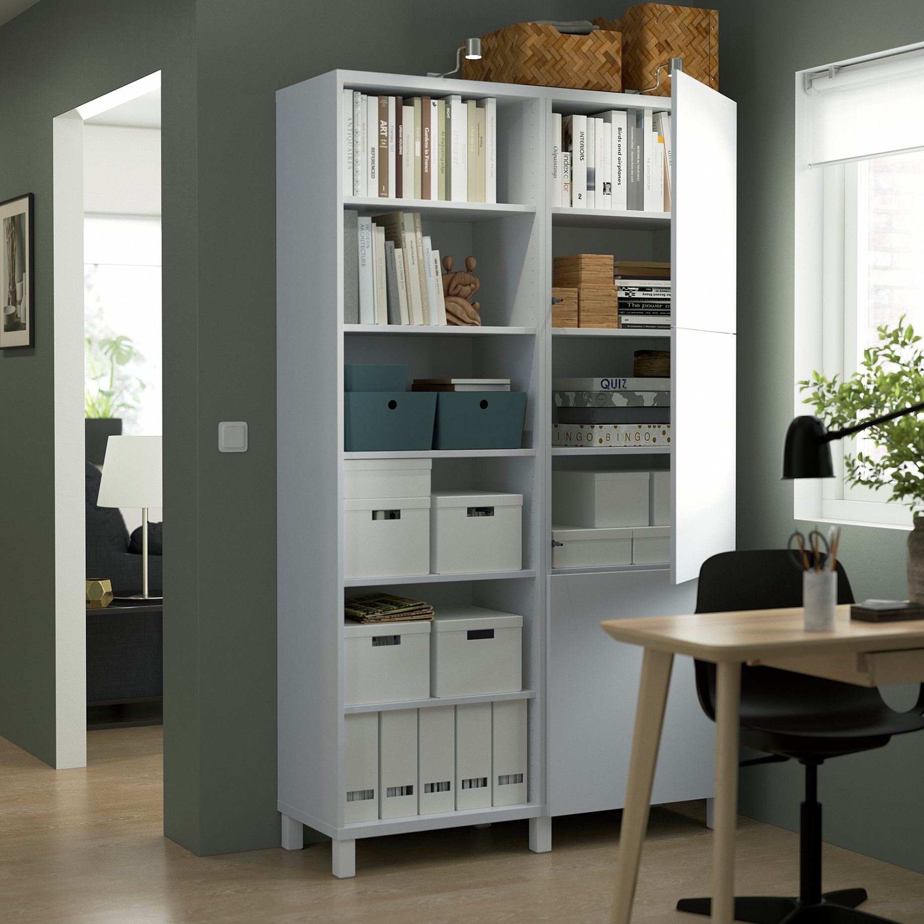 BESTÅ, storage combination with doors, 120x42x202 cm, 293.017.62