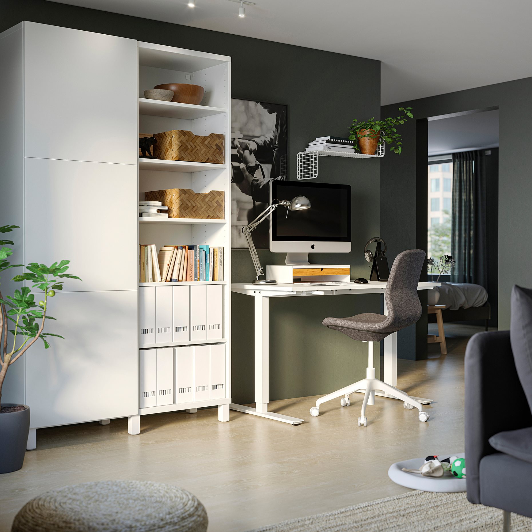 BESTÅ, storage combination with doors, 120x42x202 cm, 293.017.62