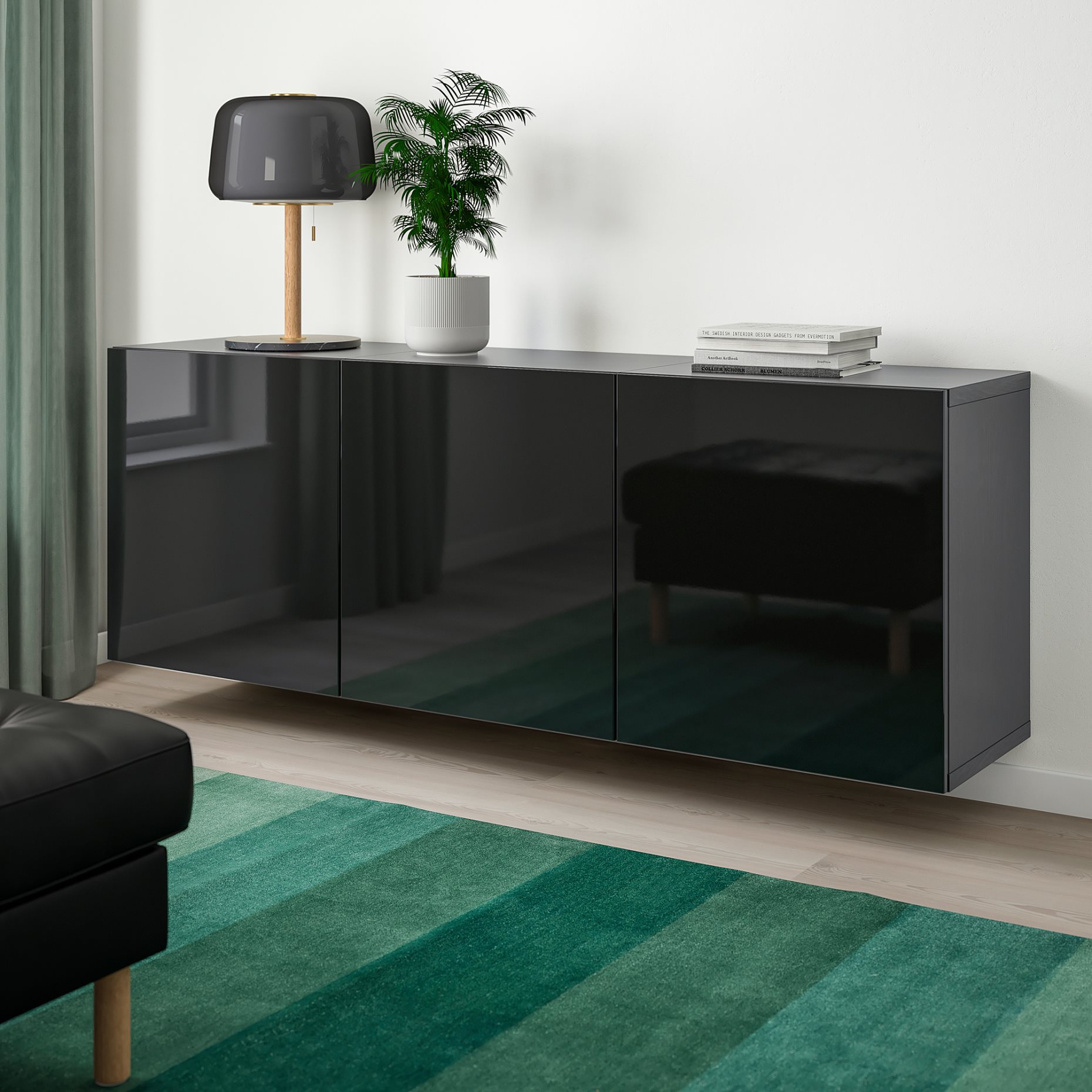 BESTÅ, wall-mounted cabinet combination, 180x42x64 cm, 294.124.68