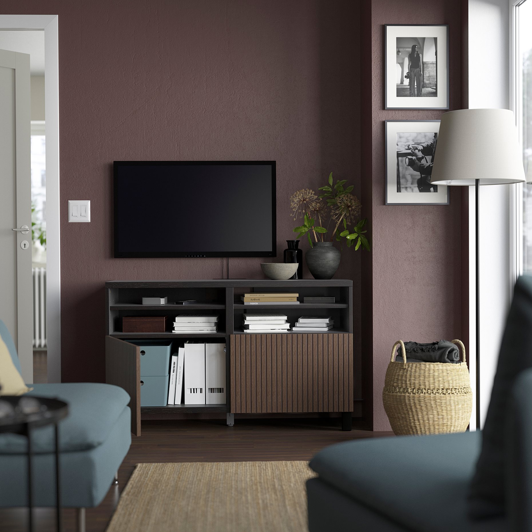 BESTÅ, TV bench with doors, 120x42x74 cm, 294.204.92