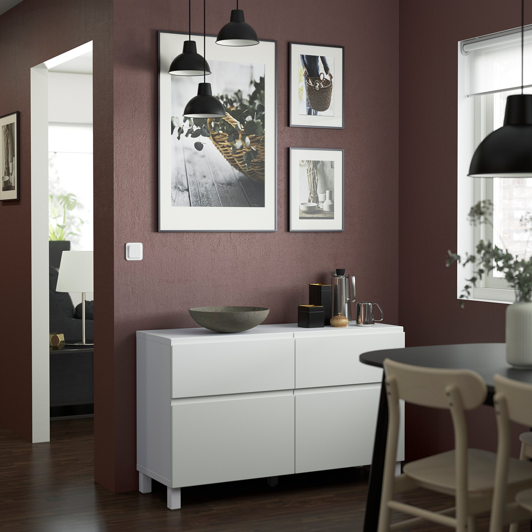 BESTÅ, storage combination with doors/drawers push-open, 120x42x74 cm, 294.215.33