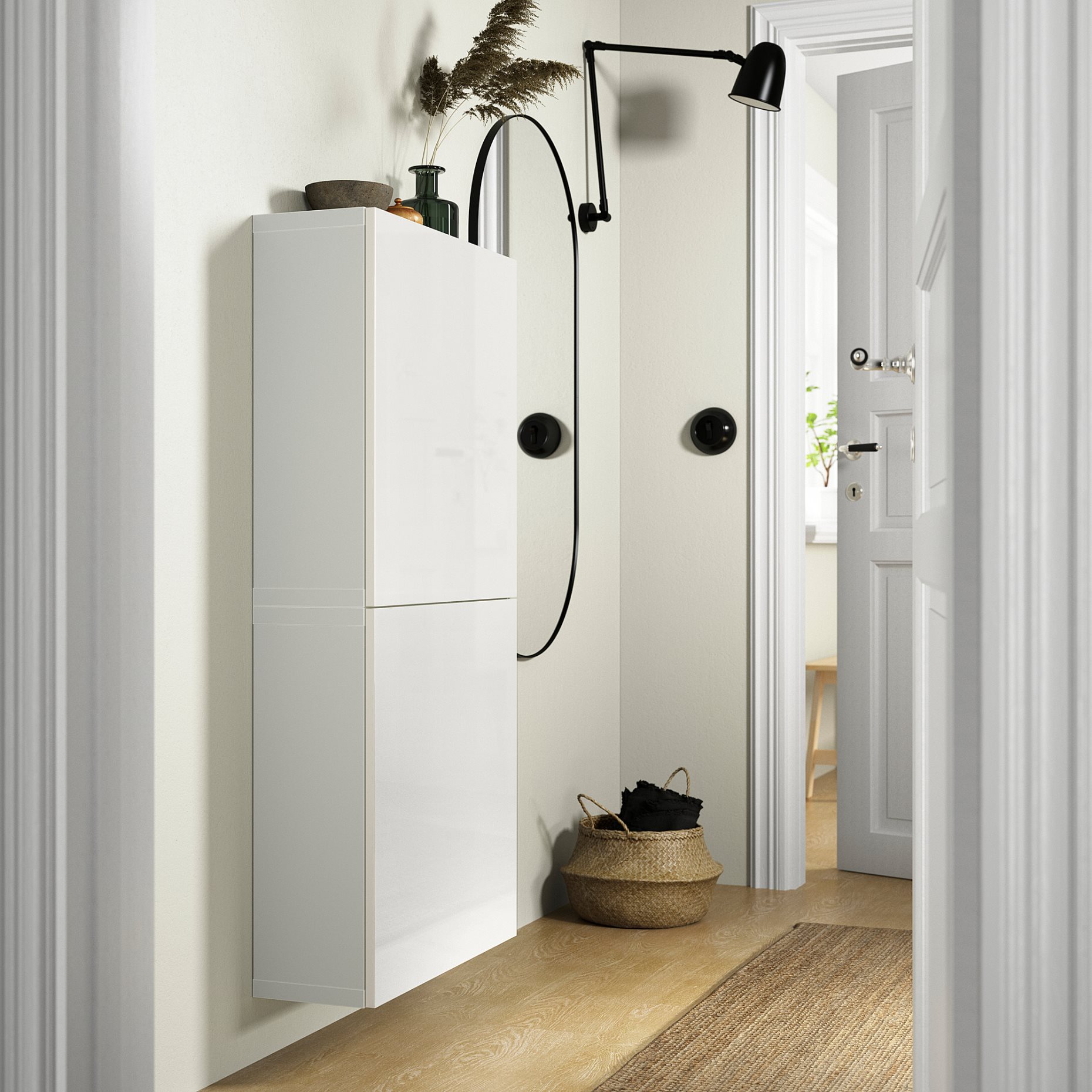 BESTÅ, wall cabinet with 2 doors, 60x22x128 cm, 294.219.53
