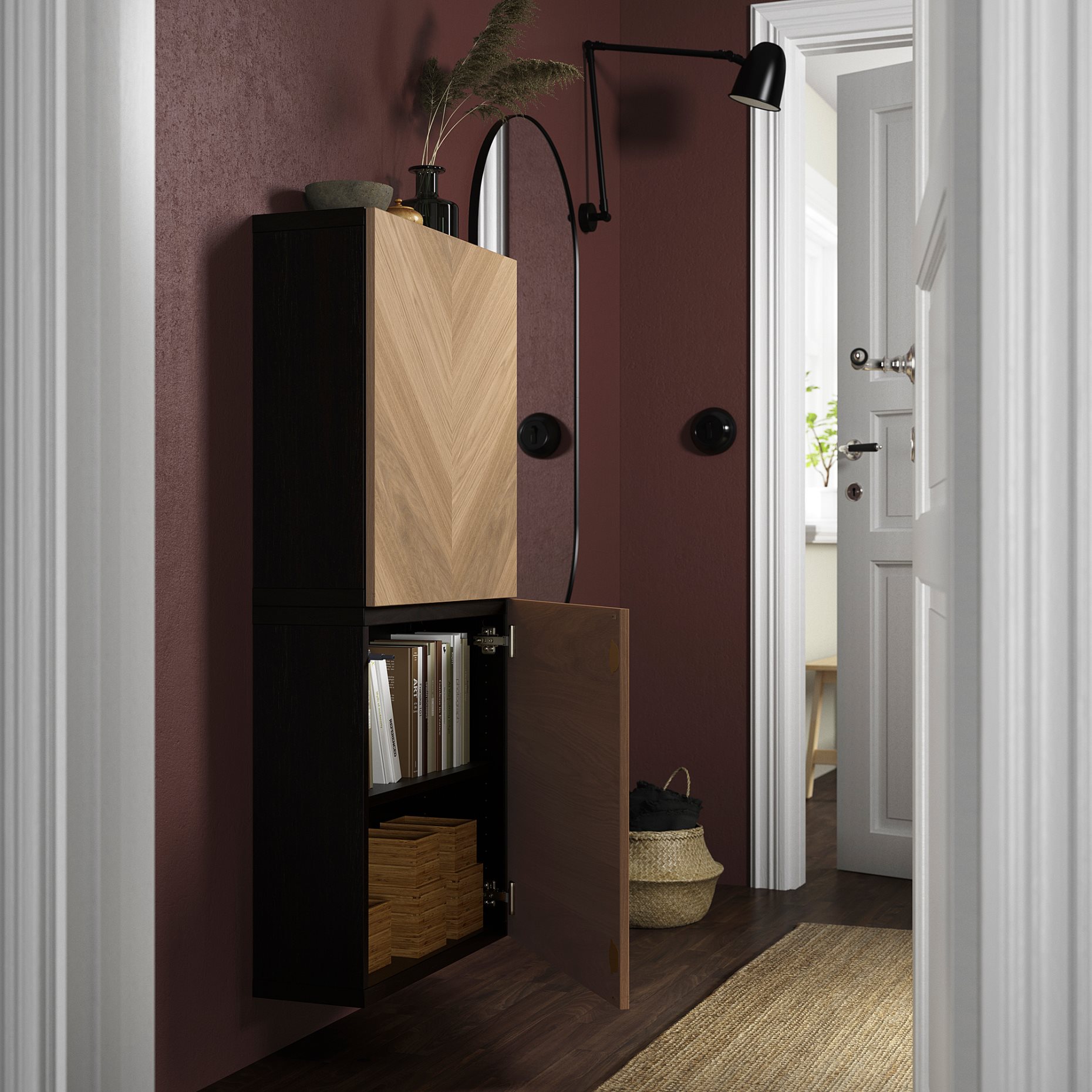 BESTÅ, wall cabinet with 2 doors, 60x22x128 cm, 294.219.67
