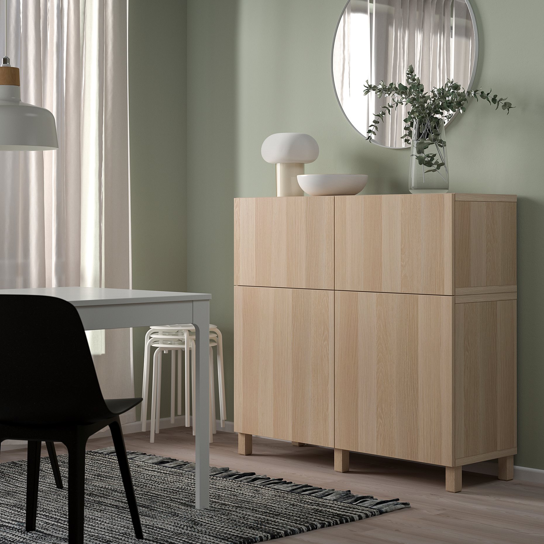 BESTÅ, storage combination with doors/drawers soft closing, 120x42x112 cm, 294.818.43