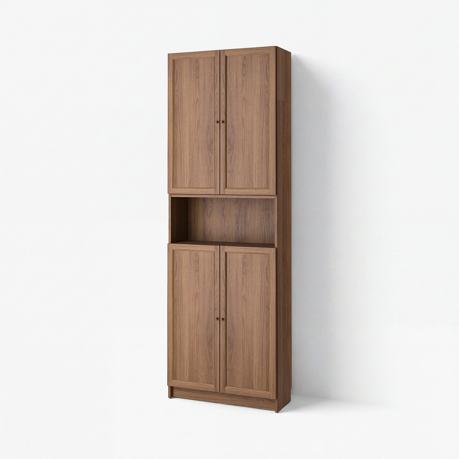 BILLY/OXBERG, bookcase with doors/height extension unit, 80x30x237 cm, 294.833.71