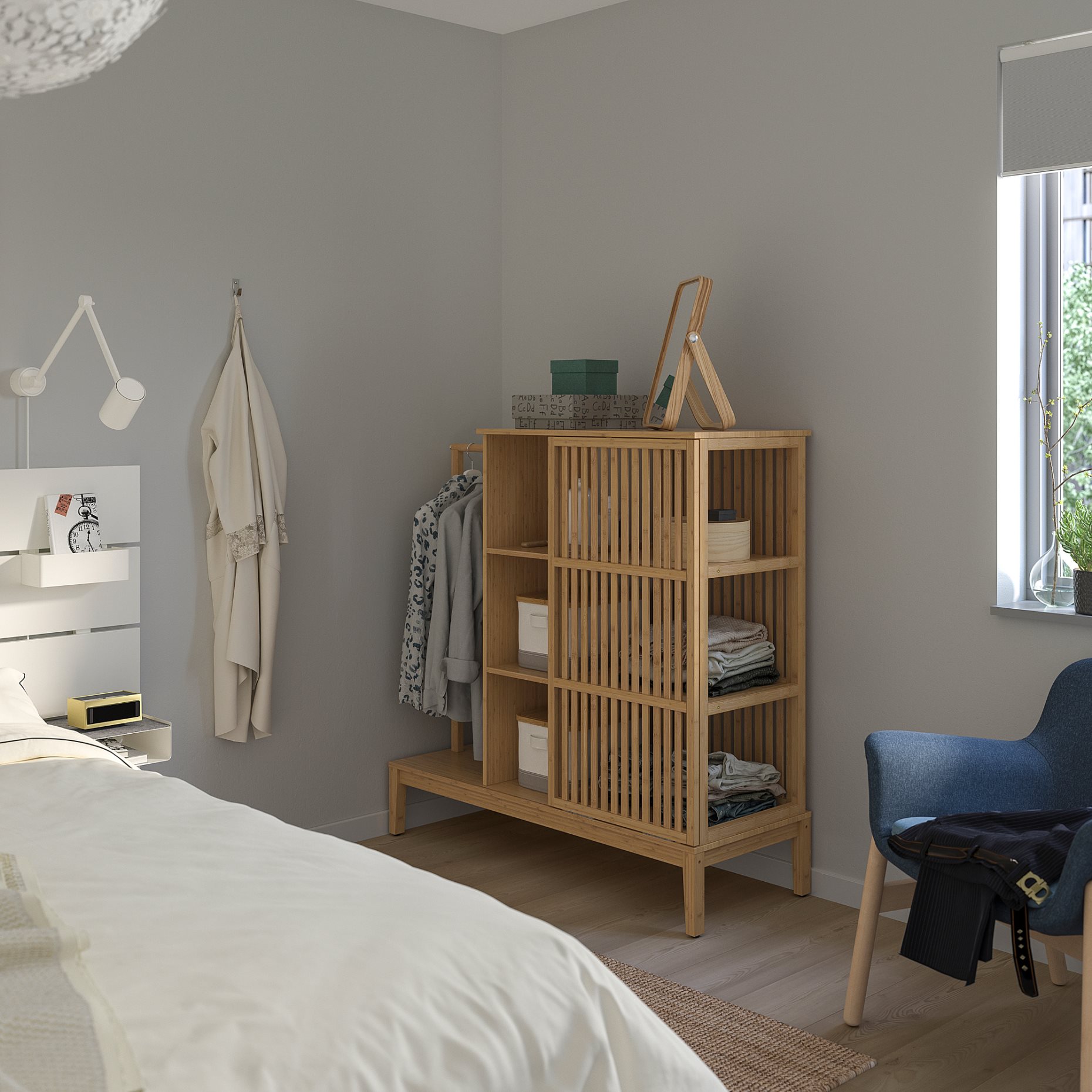 NORDKISA, open wardrobe with sliding door, 304.394.76