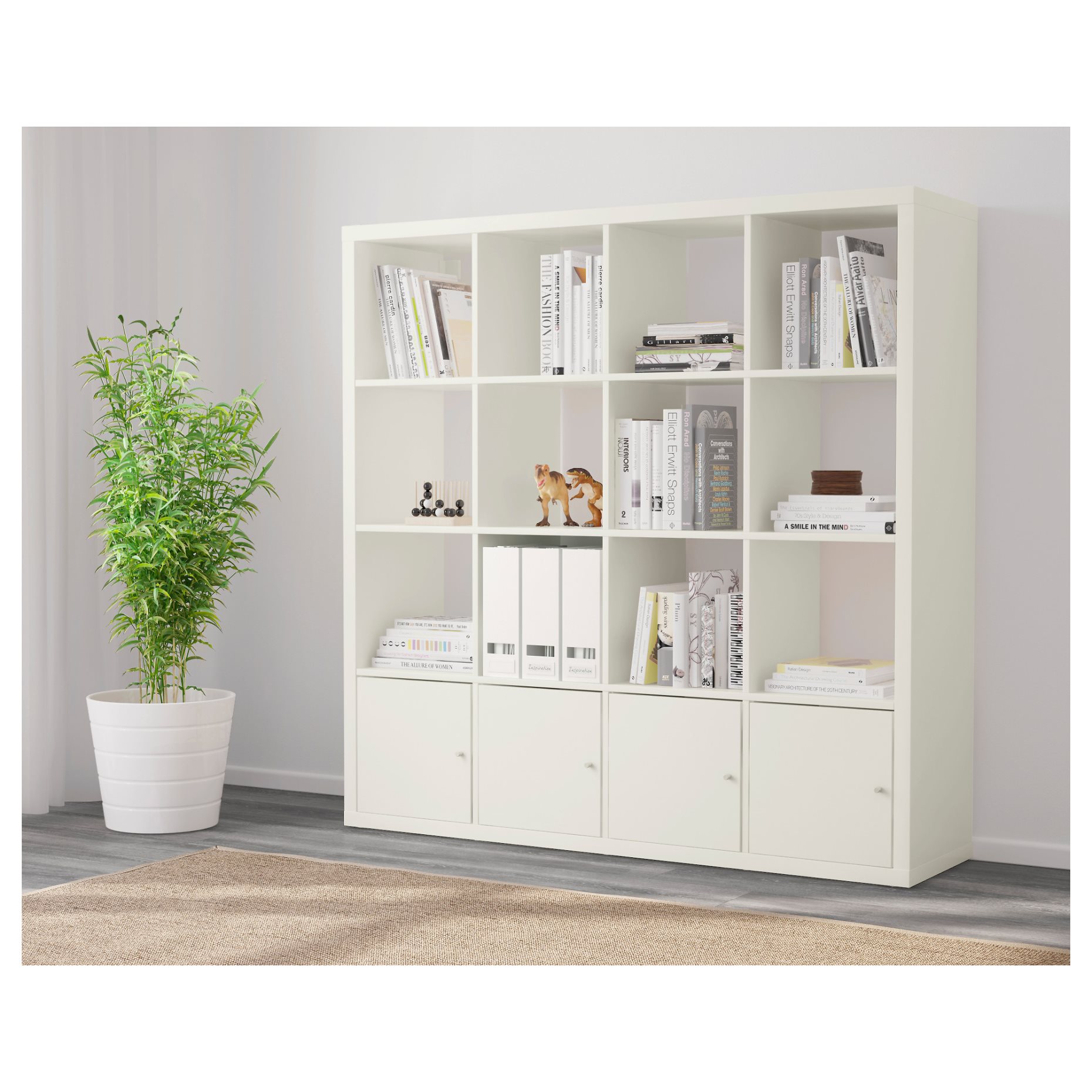 KALLAX, shelving unit with 4 inserts, 390.174.86