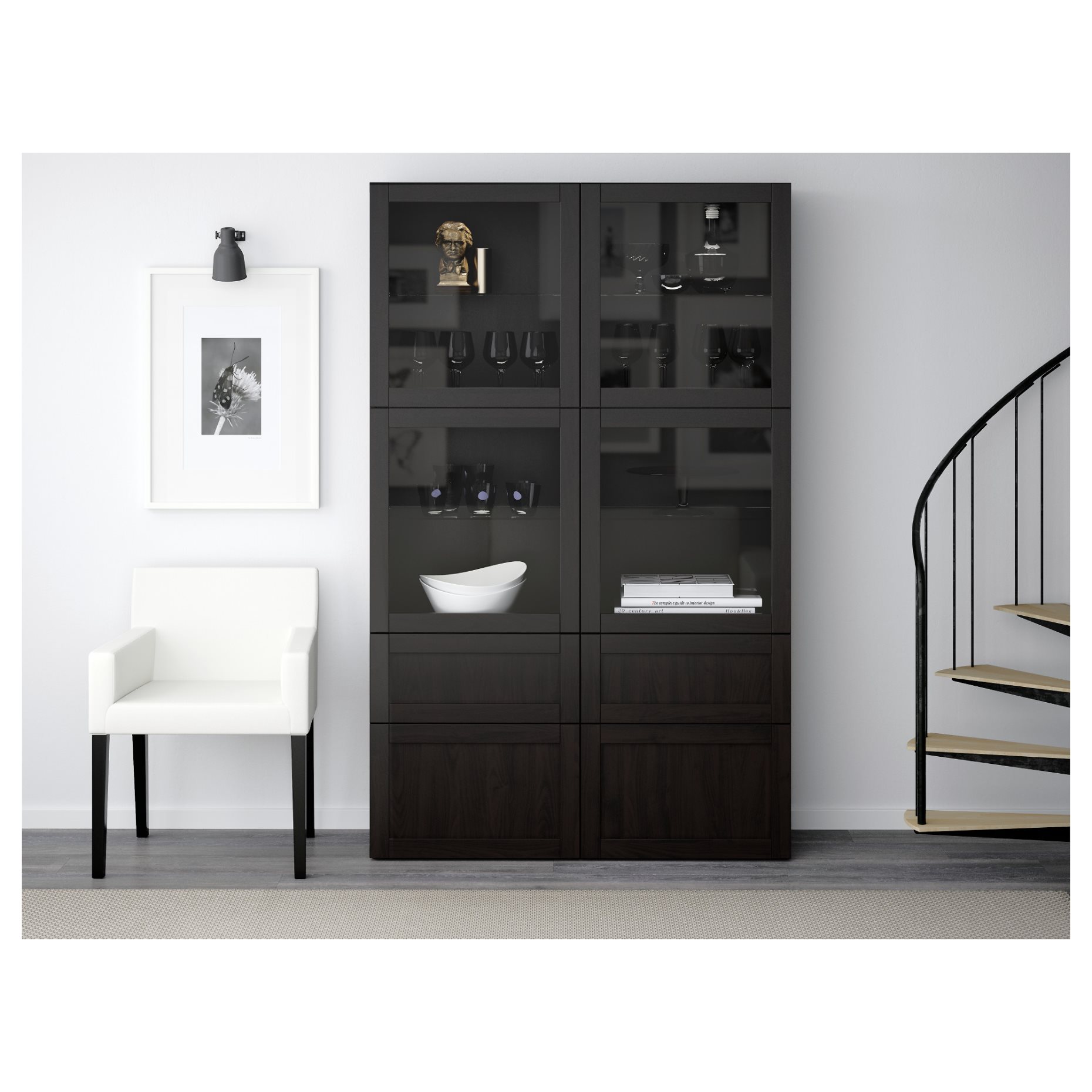 BESTÅ, storage combination with glass doors, 120x40x192 cm, 391.959.97