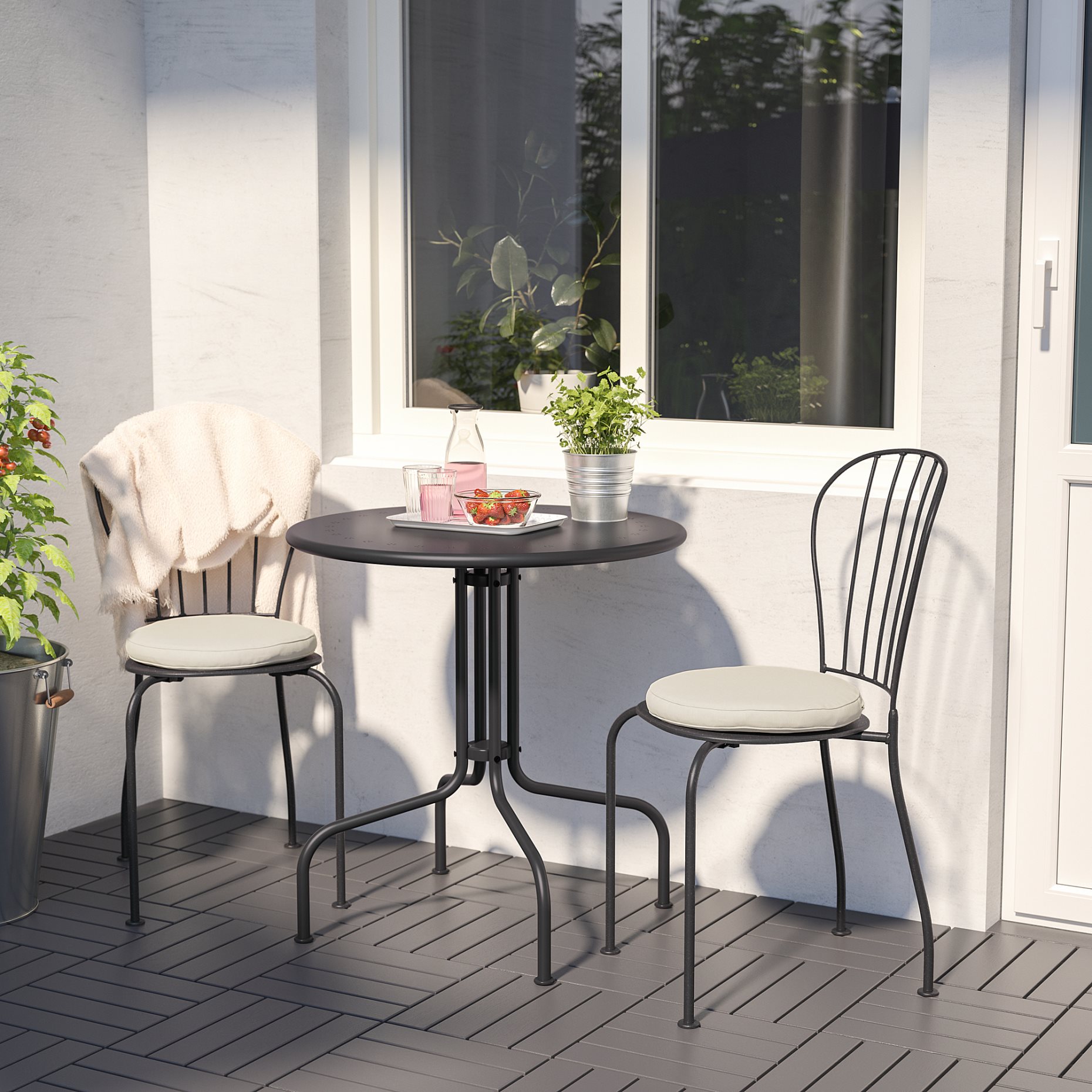 LÄCKÖ, table/2 chairs, outdoor, 392.690.16