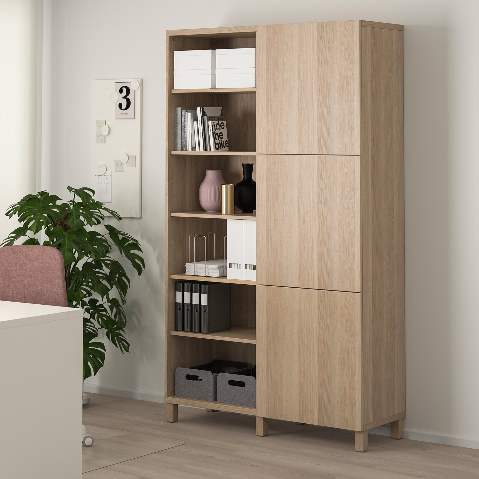 BESTÅ, storage combination with doors, 120x42x202 cm, 393.017.71