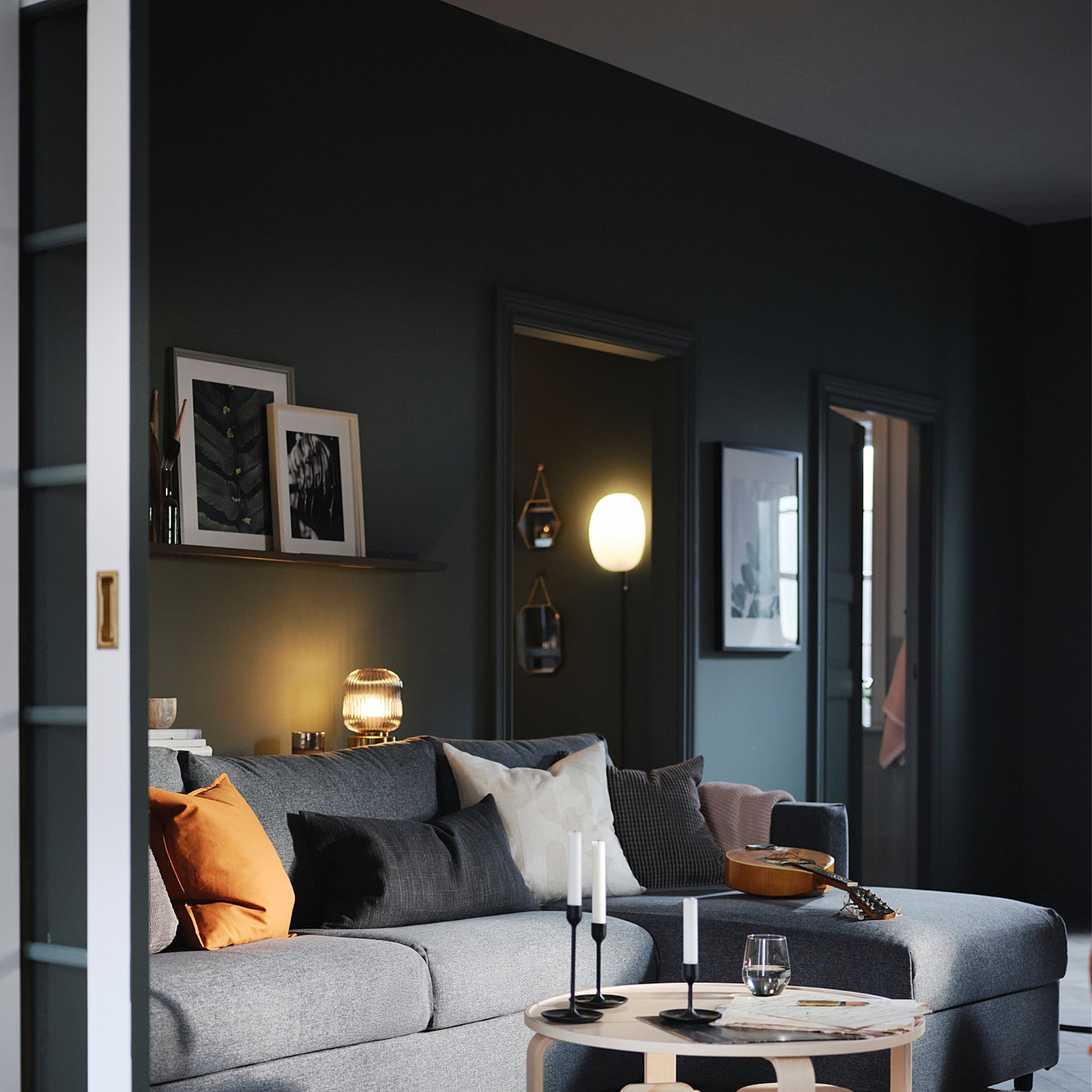 VIMLE, 3-seat sofa with chaise longue, 393.991.12