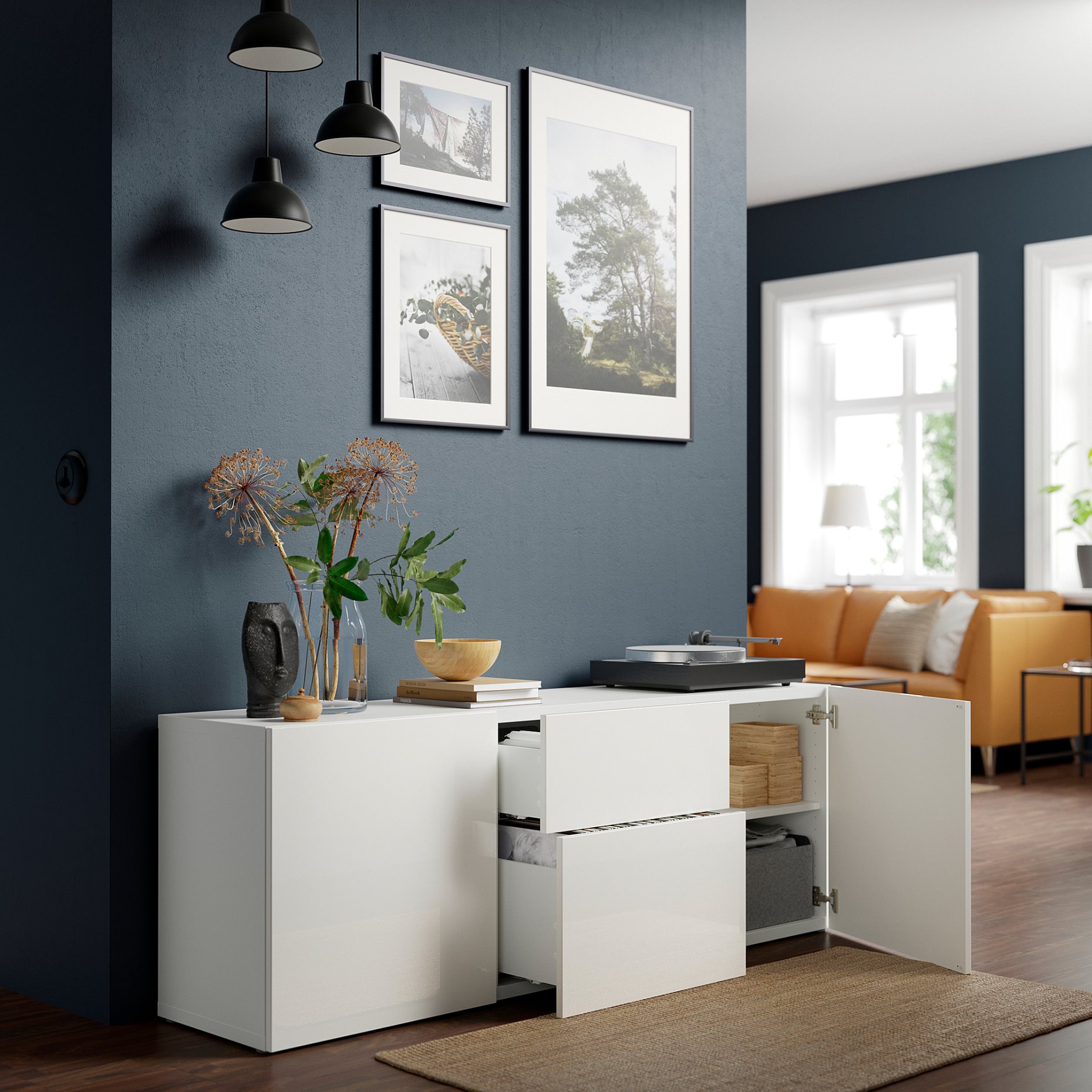 BESTÅ, storage combination with drawers, 180x42x65 cm, 394.126.65