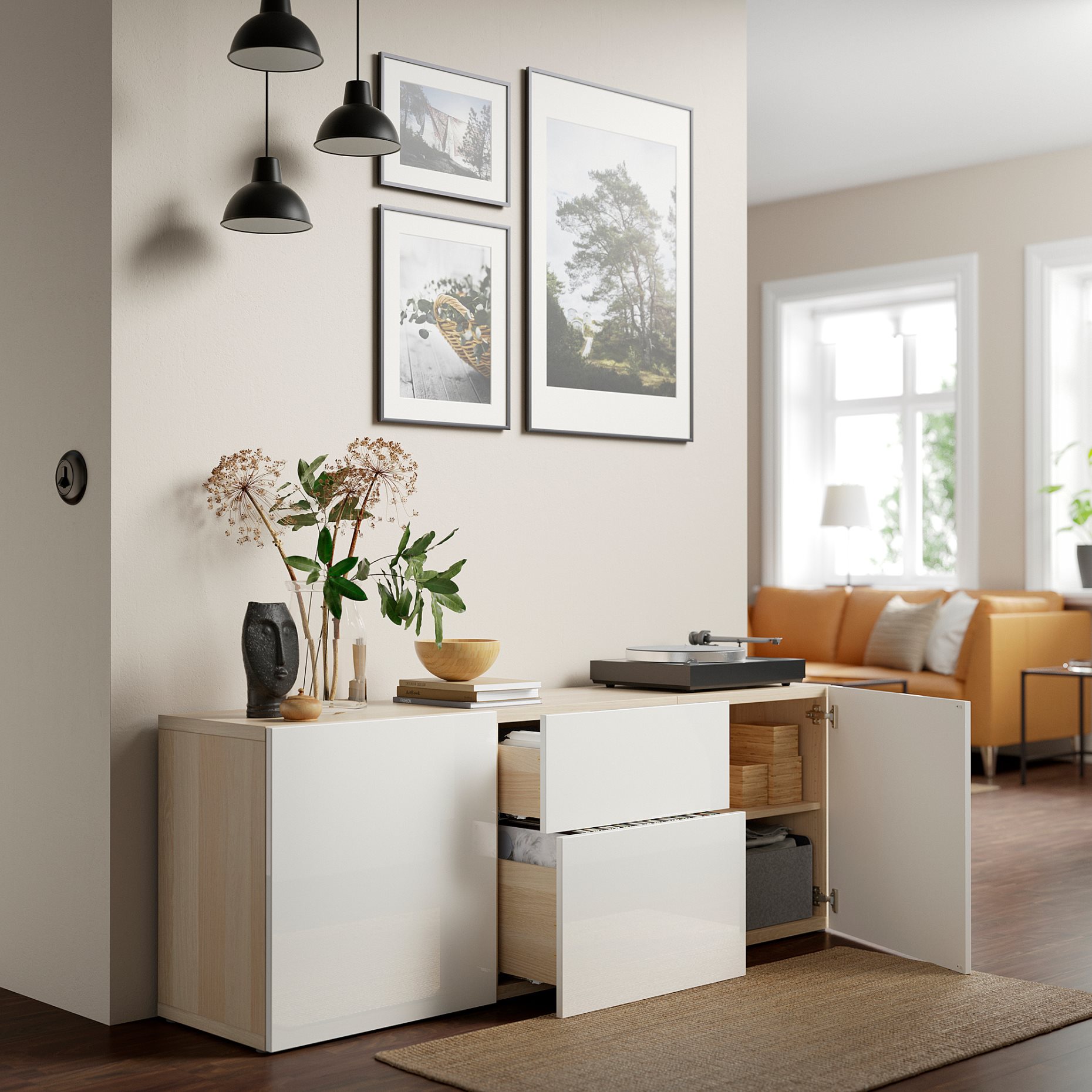 BESTÅ, storage combination with drawers, 180x42x65 cm, 394.126.70