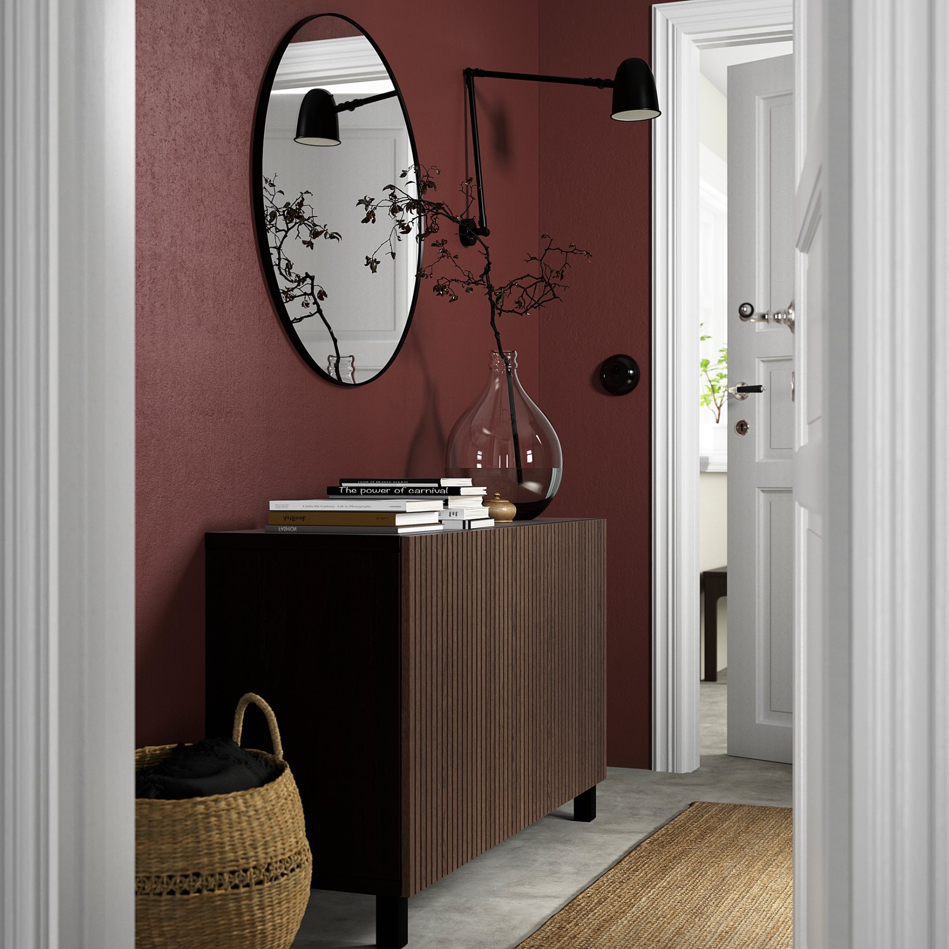 BESTÅ, σύνθεση αποθήκευσης με πόρτες, 120x42x74 cm, 394.214.29