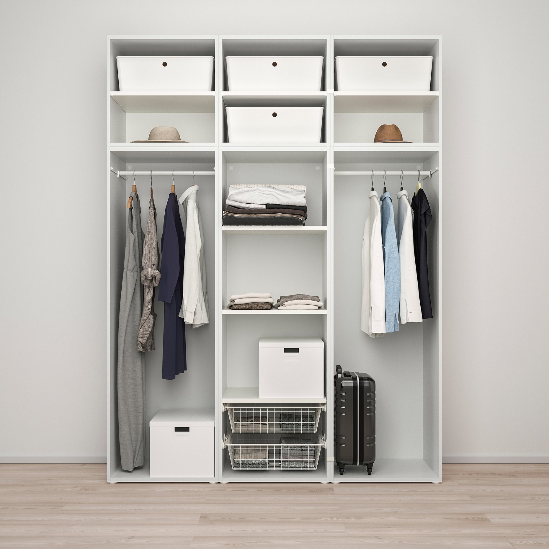 PLATSA, wardrobe with 6 doors, 180x57x241, 394.243.19
