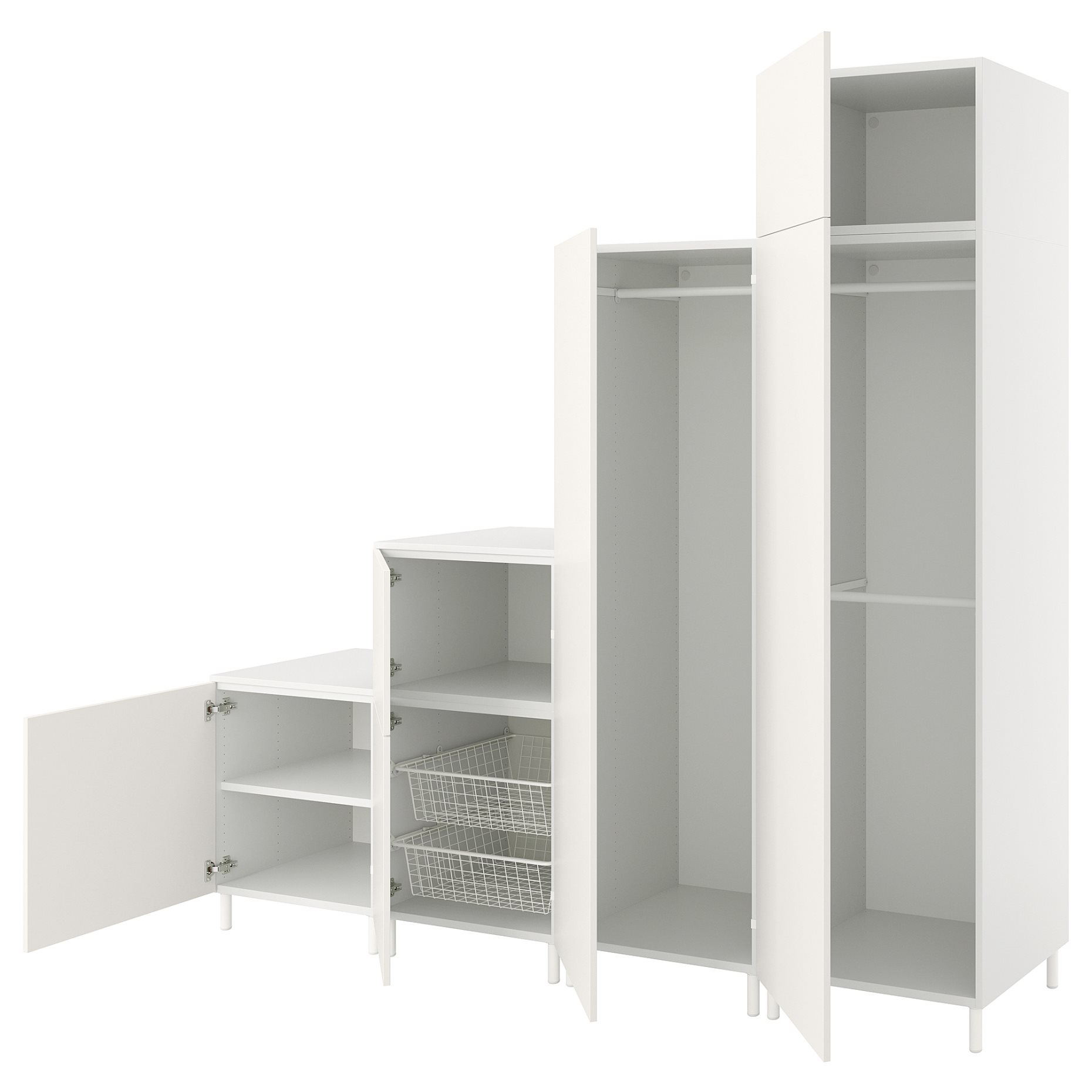 PLATSA, wardrobe with 6 doors, 240x57x231, 394.253.52