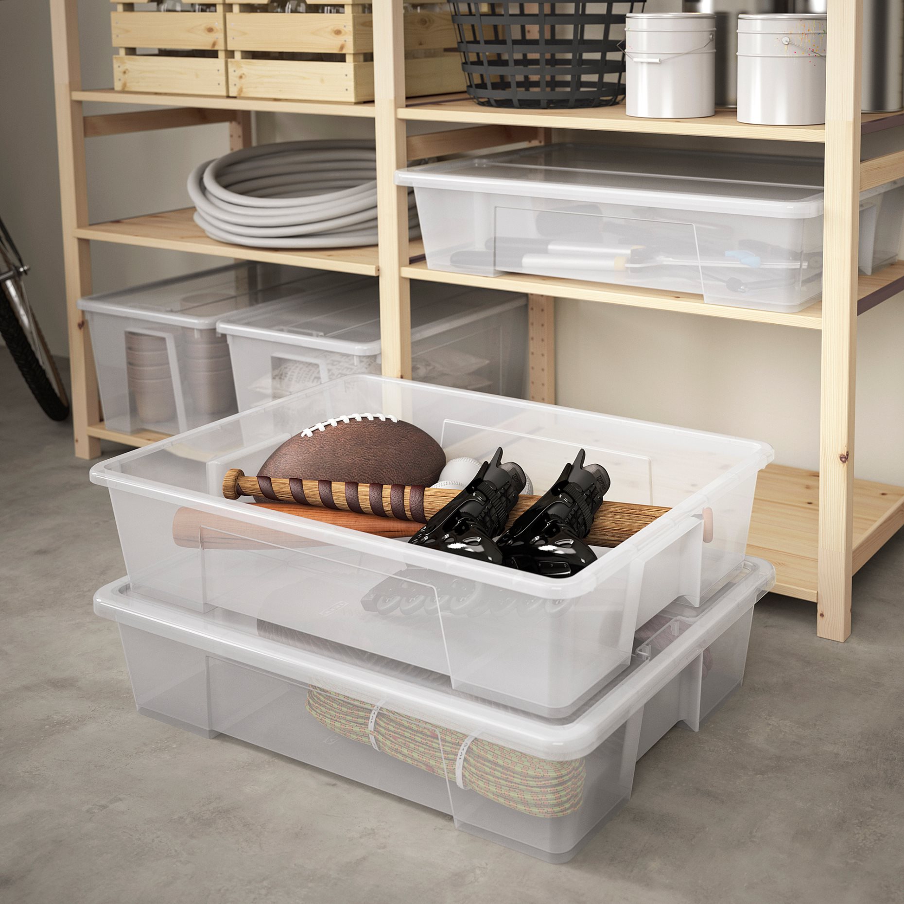 SAMLA, box with lid, 79x57x18 cm/55 l, 394.408.14