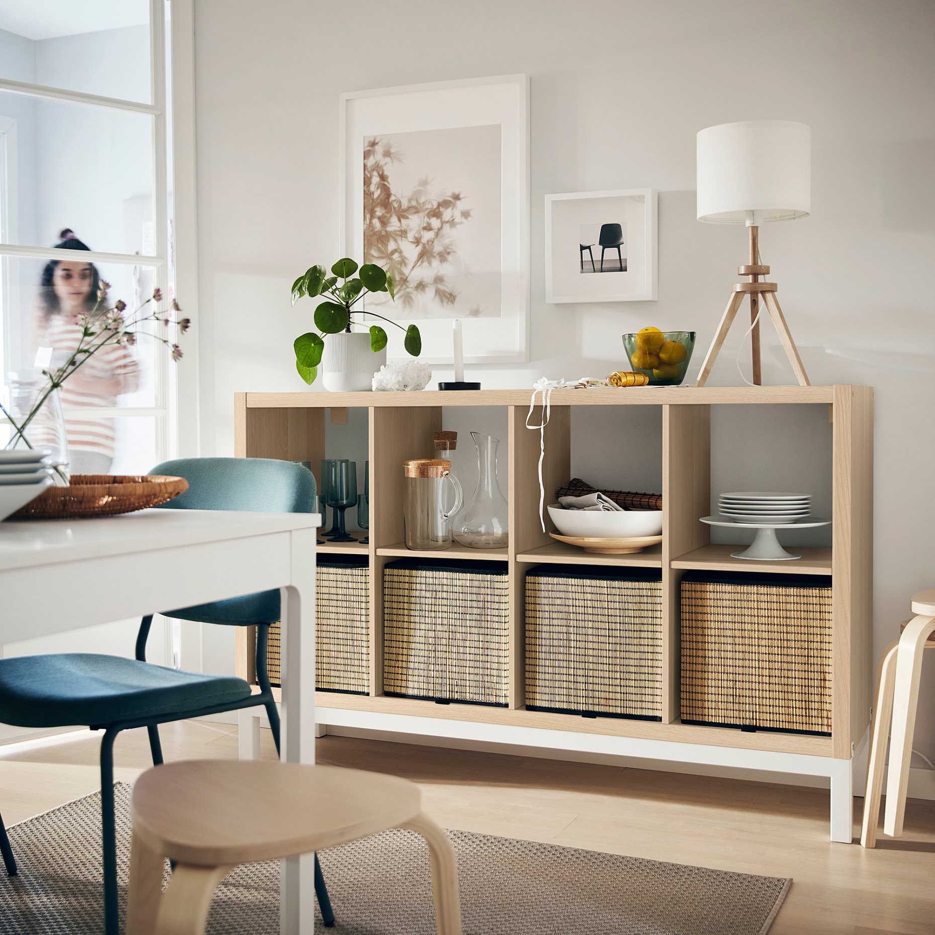KALLAX, shelving unit with underframe, 147x94 cm, 394.426.86