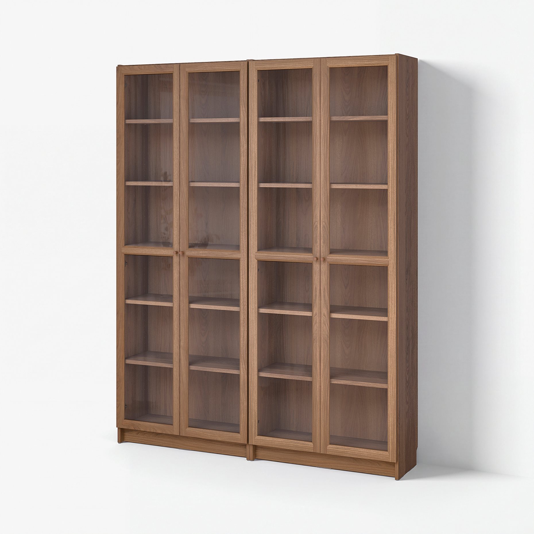 BILLY/OXBERG, bookcase combination with glass doors, 160x202 cm, 394.835.30