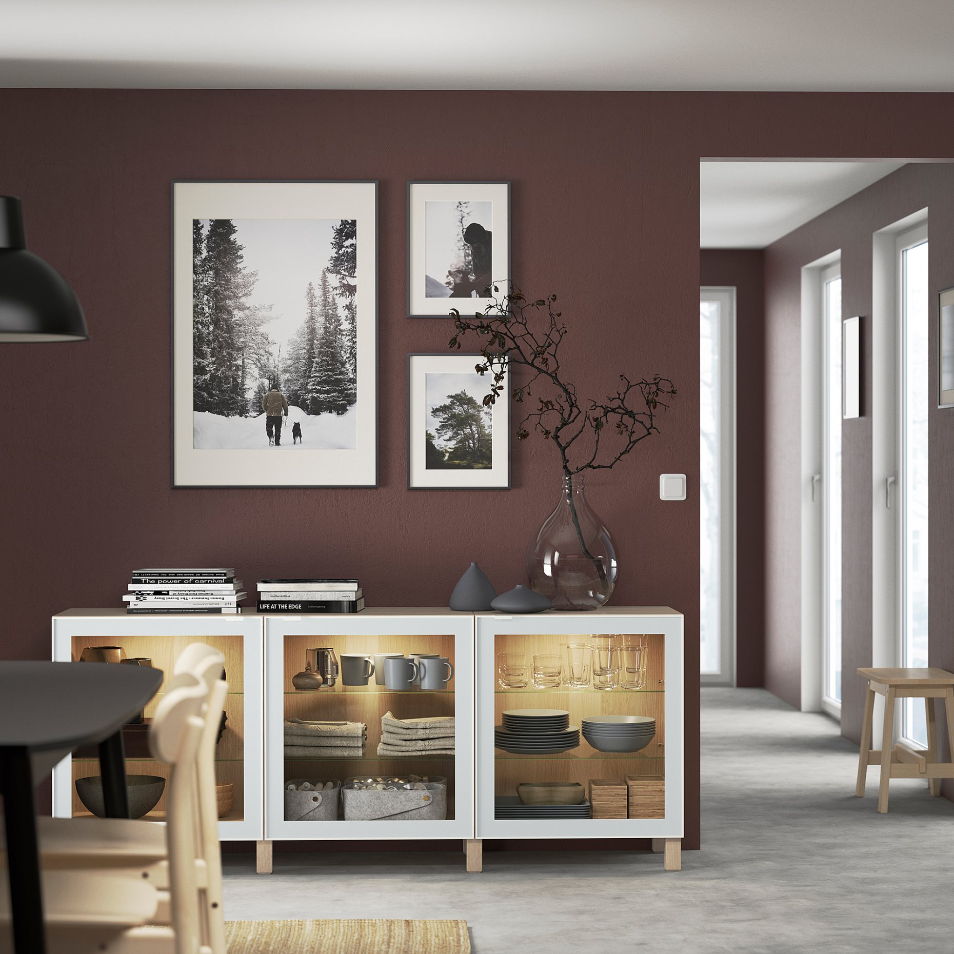 BESTÅ, storage combination with doors, 180x42x74 cm, 394.888.15