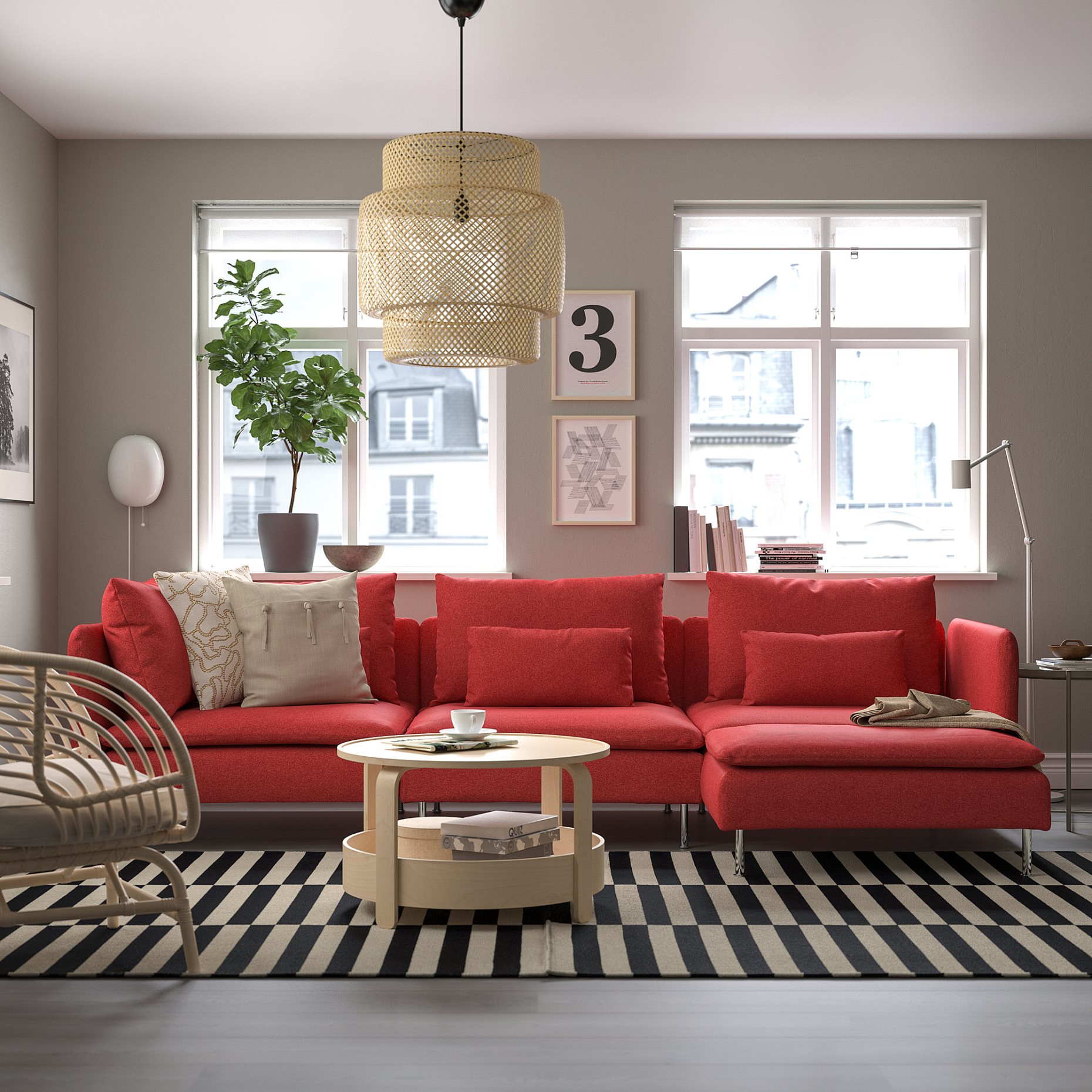 SÖDERHAMN, 4-seat sofa with chaise longue, 395.144.52